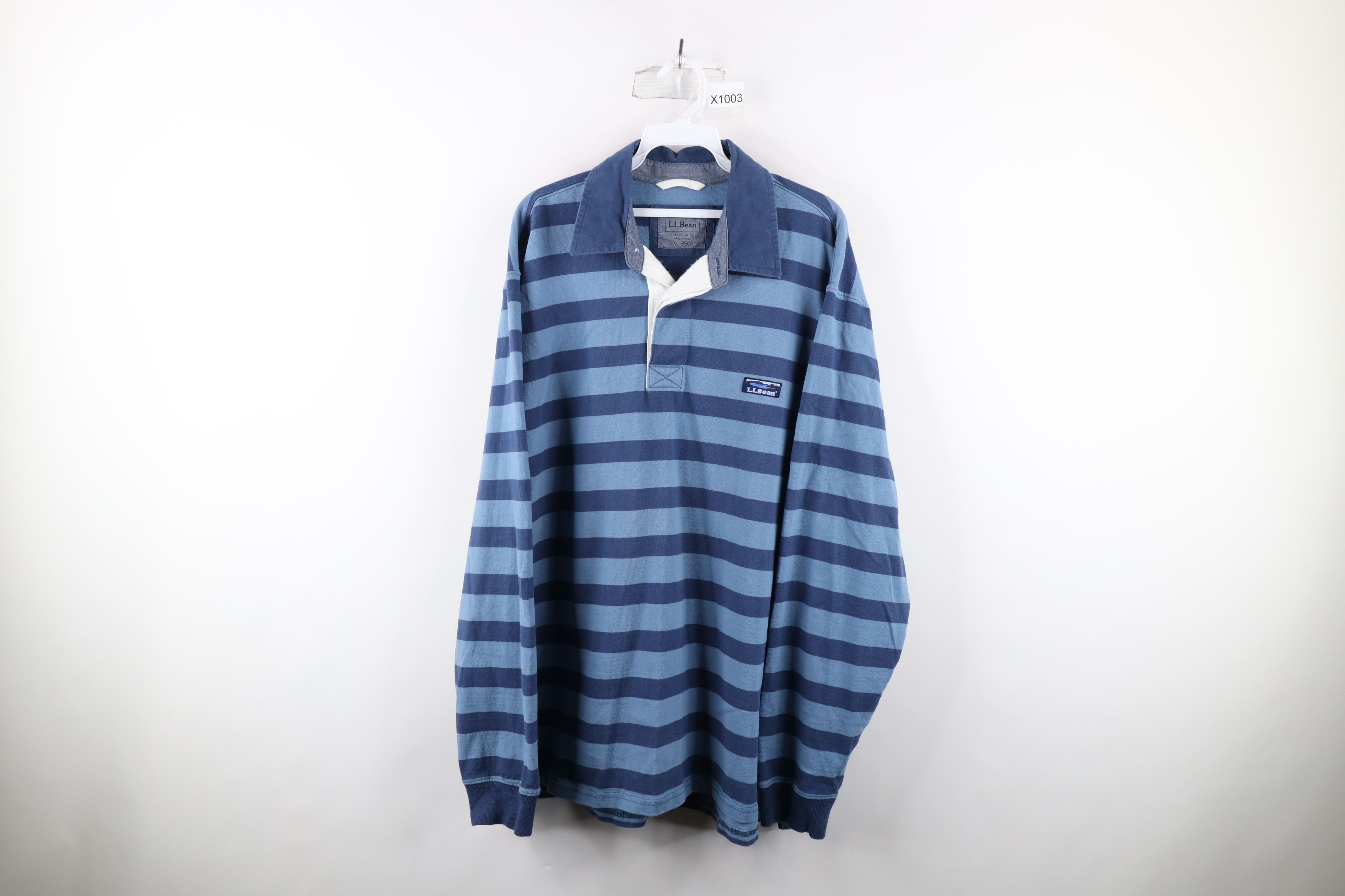 L.L. Bean × Vintage Vintage LL Bean Out Striped Long Sleeve Rugby Polo Shirt Size US XL / EU 56 / 4 - 1 Thumbnail