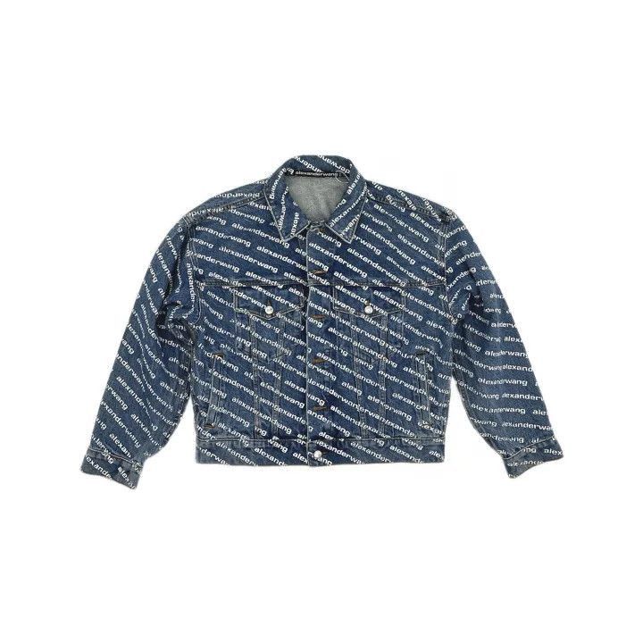 Alexander Wang Alexander Wang Logo Print Denim Jacket for Women - Size S / US 4 / IT 40 - 2 Thumbnail