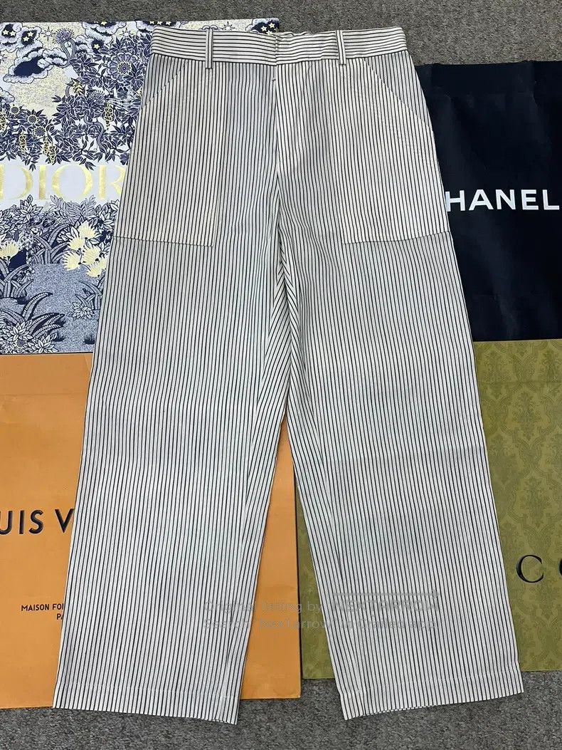 Dior Dior Black and white vertical striped trousers Size 24" / US 00 / IT 34 - 1 Thumbnail