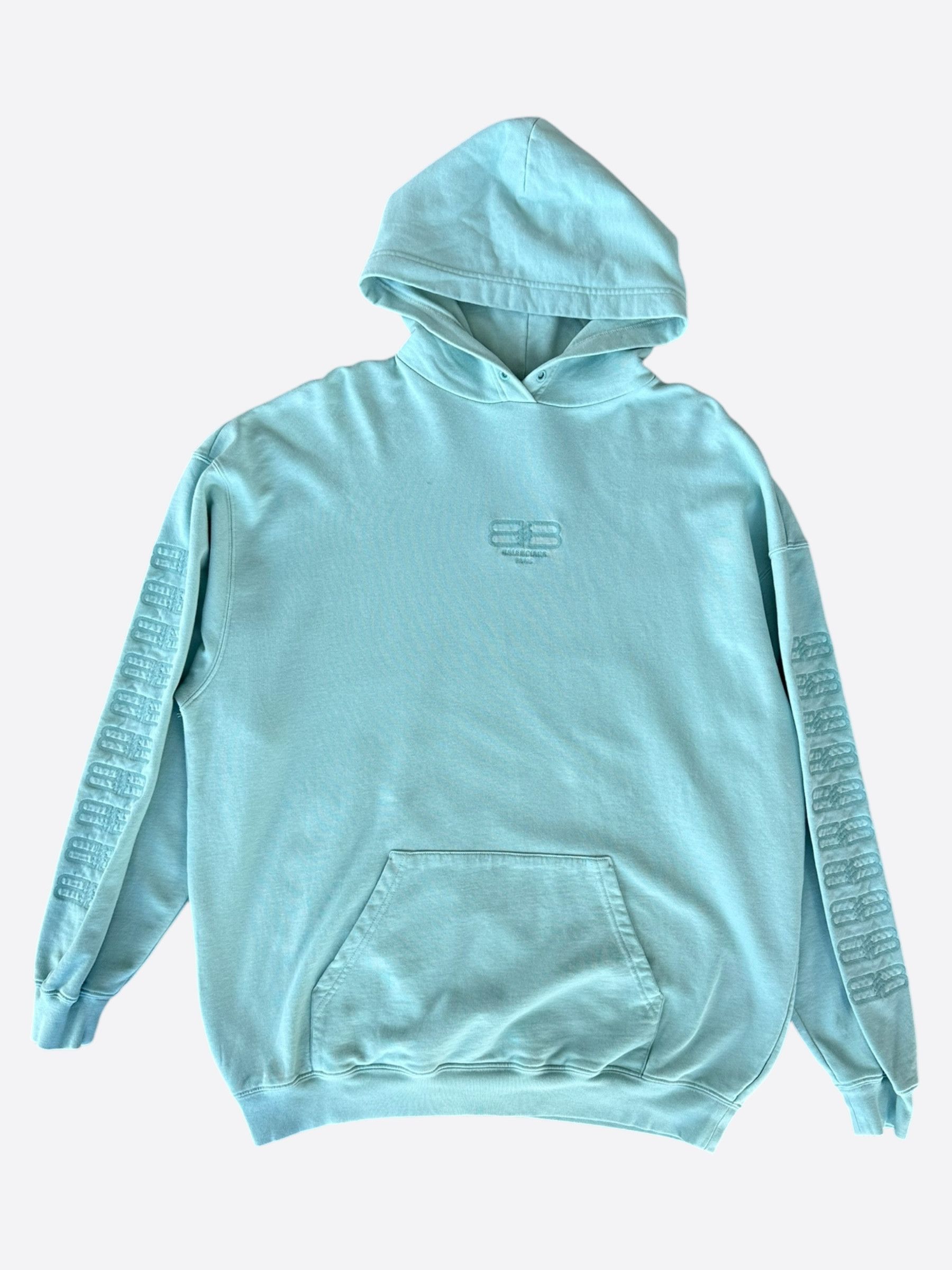 Balenciaga Balenciaga Blue Embroidered BB Icon Logos Hoodie Size US XXL / EU 58 / 5 - 1 Thumbnail