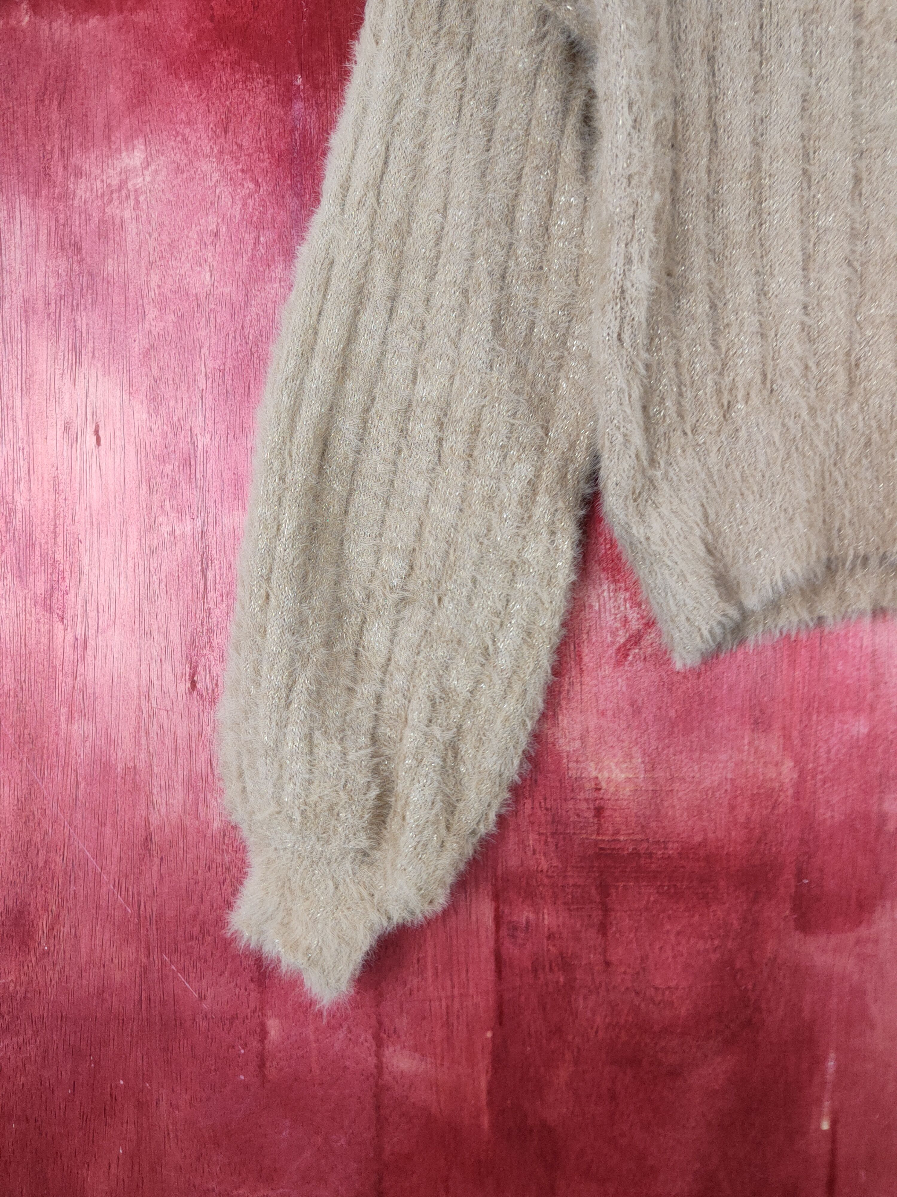 Japanese Brand × Vintage E Hypen World Gallery Beige Fur Mohair Knitwear #S1915 Size XS / US 0-2 / IT 36-38 - 4 Thumbnail