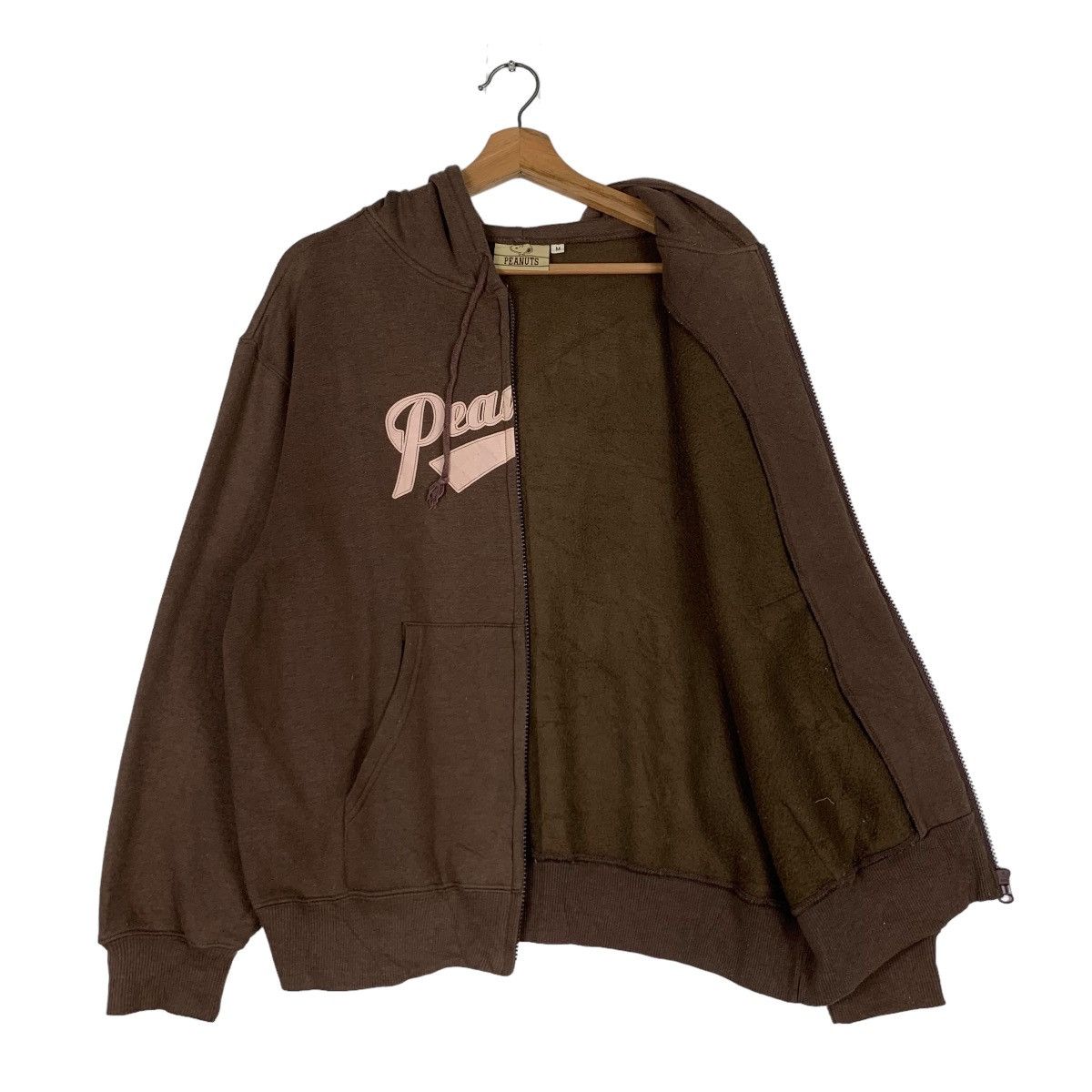 Cartoon Network PEANUTS SNOOPY Big Logo Zipper Brown Hoodies #0733-C33 Size US M / EU 48-50 / 2 - 11 Thumbnail