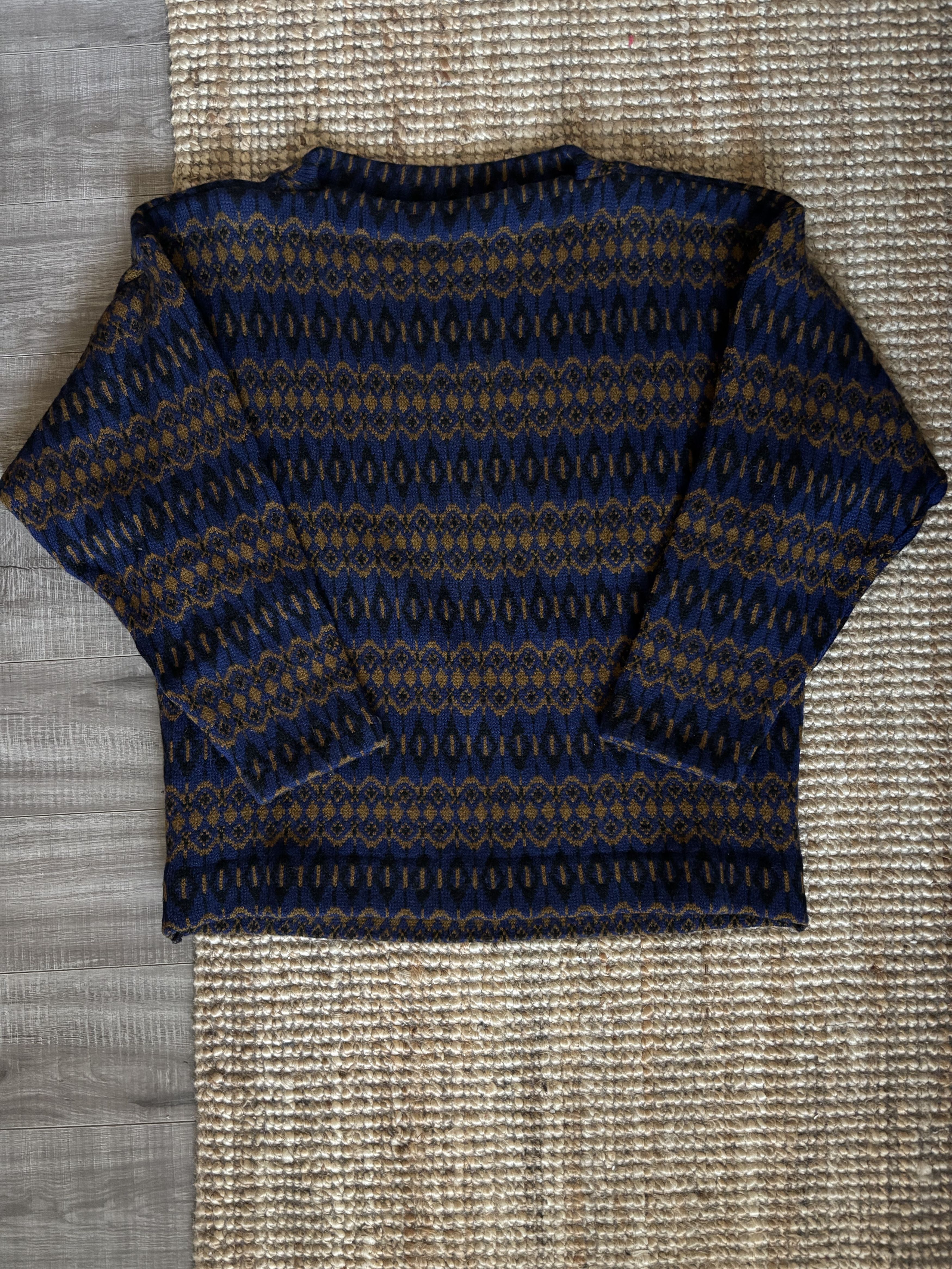 Vintage Scandinavian Fair Isle Ski Jumper Size US L / EU 52-54 / 3 - 1 Thumbnail