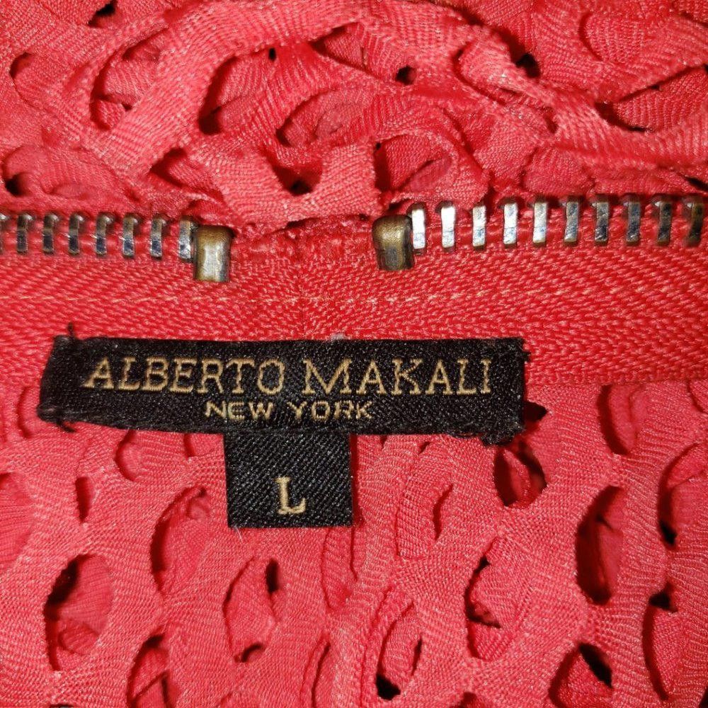 Designer CT491a Alberto Makali Persimmon Zipper Netted Jacket L Size L / US 10 / IT 46 - 4 Thumbnail