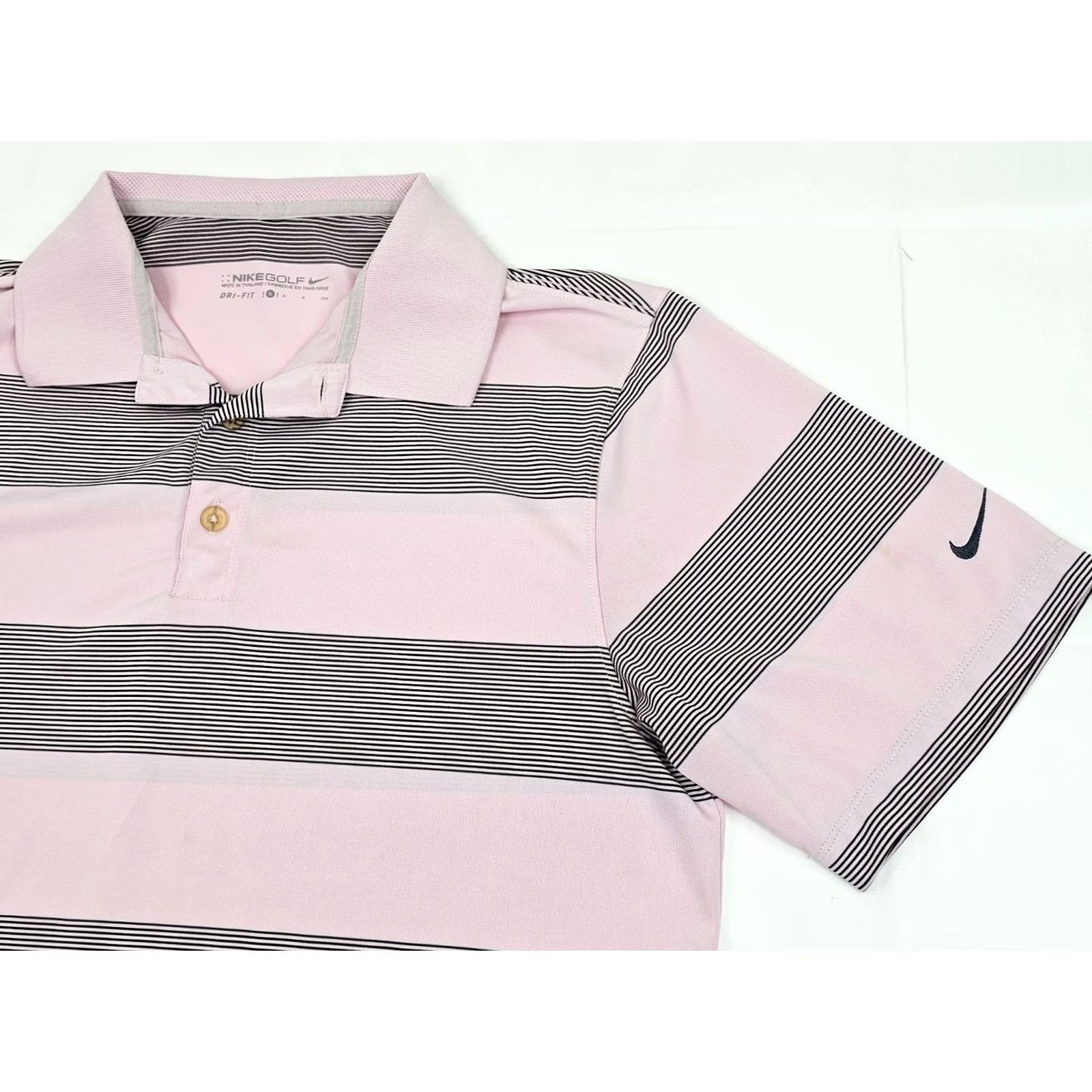 Nike Nike Golf Dri-FIT Polo Shirt Men S Pink Black Stripe Wicking Polo Shirt Size US S / EU 44-46 / 1 - 2 Thumbnail