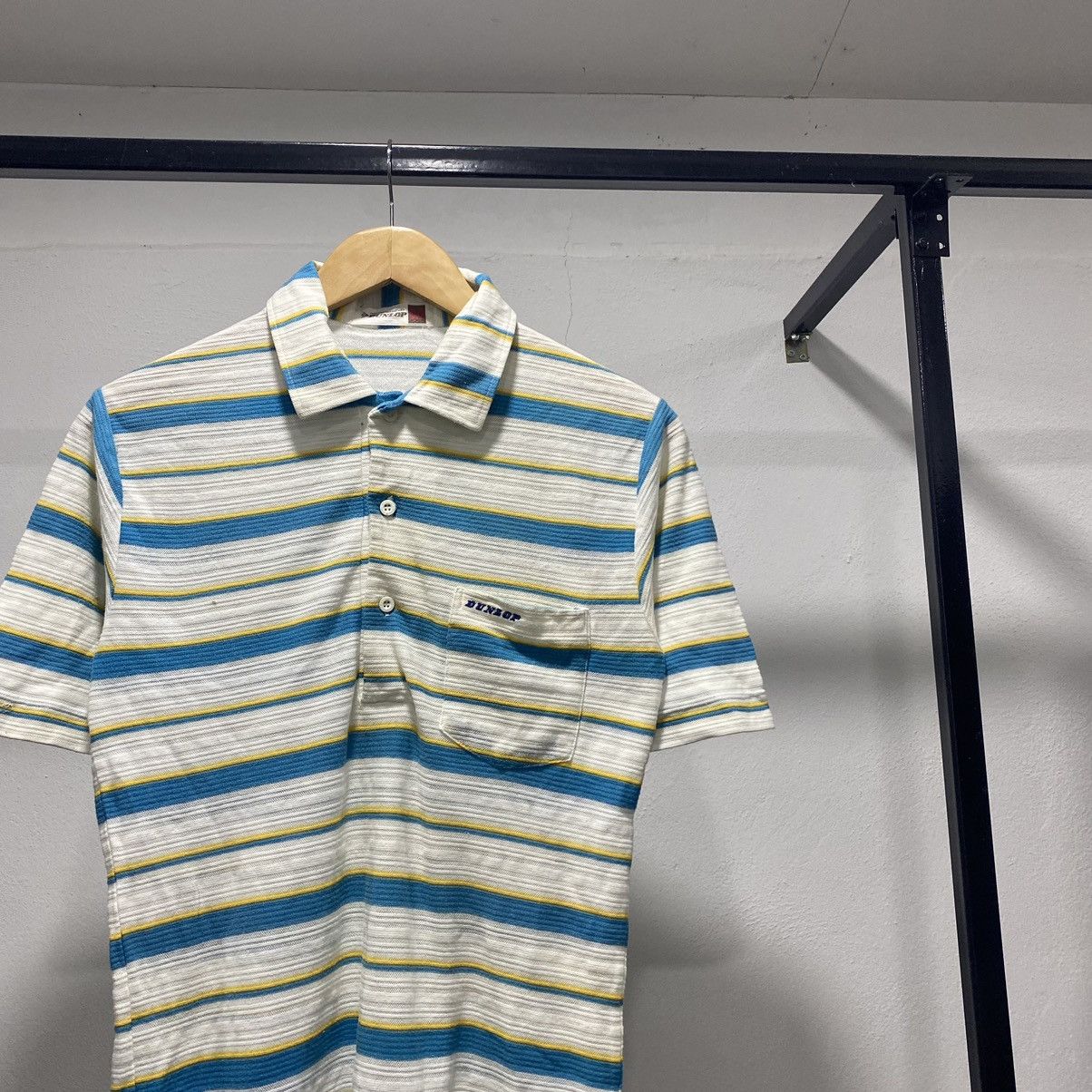 Dunlop × OVER THE STRiPES × Vintage 💥80s Single Stitch Stripes Polos Size US XS / EU 42 / 0 - 2 Thumbnail