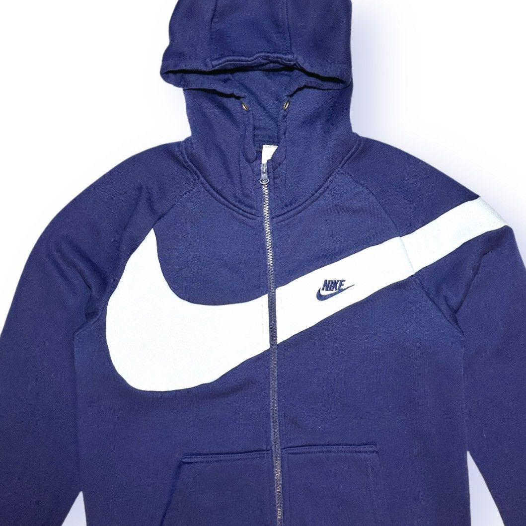 Nike Nike Big Swoosh Full Zip Hoodie Sweatshirt Navy White Size US S / EU 44-46 / 1 - 2 Thumbnail