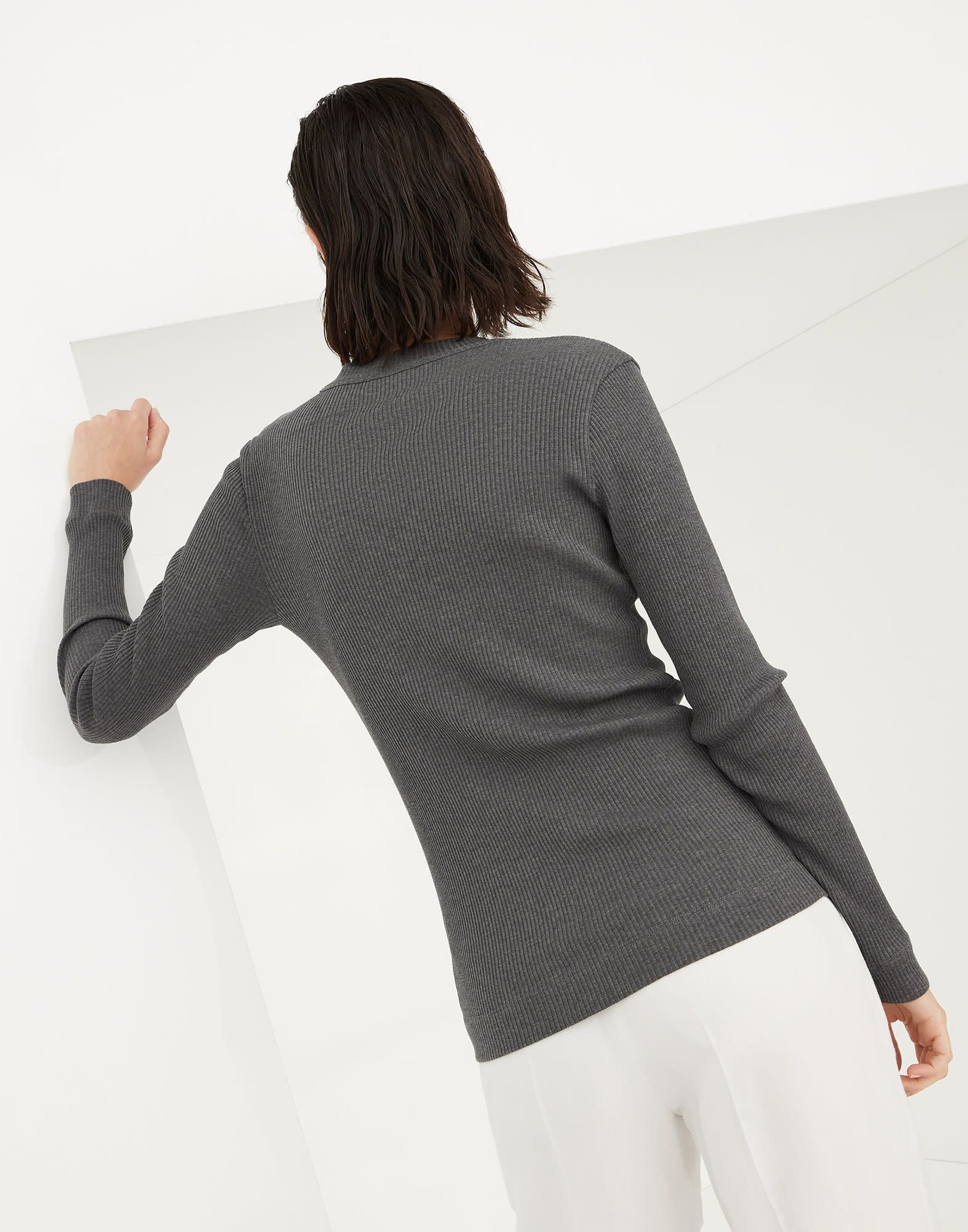 Brunello Cucinelli o1w1db10825 Blouse in Open Grey Size XL / US 12-14 / IT 48-50 - 2 Thumbnail