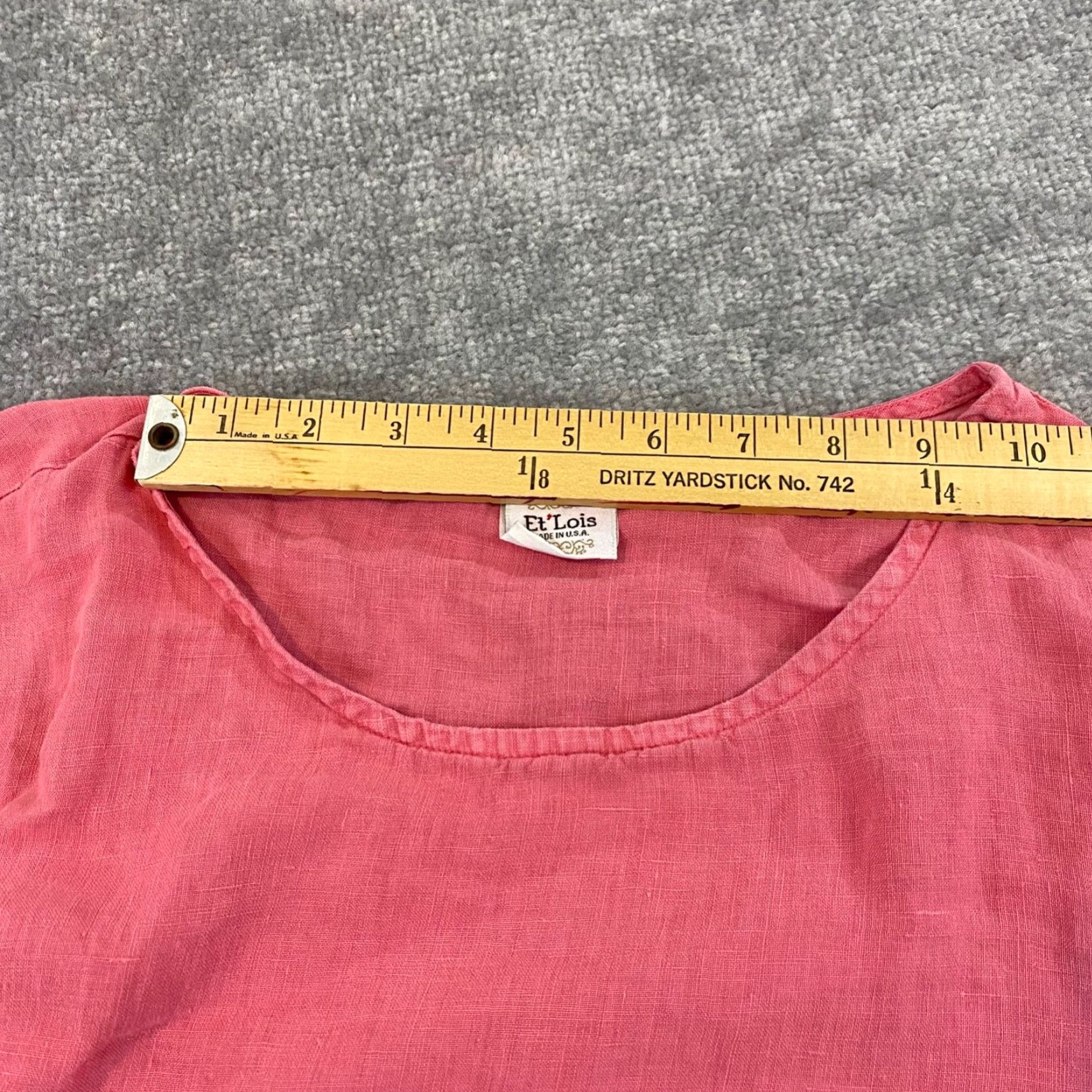 Pinko Et Lois Top Women Pink Blouse Shirt 3/4 Sleeve Linen Shirt Casual Women Small Pink 100% Linen Lagenlook Blouse Shirt Casual Size S / US 4 / IT 40 - 7 Thumbnail
