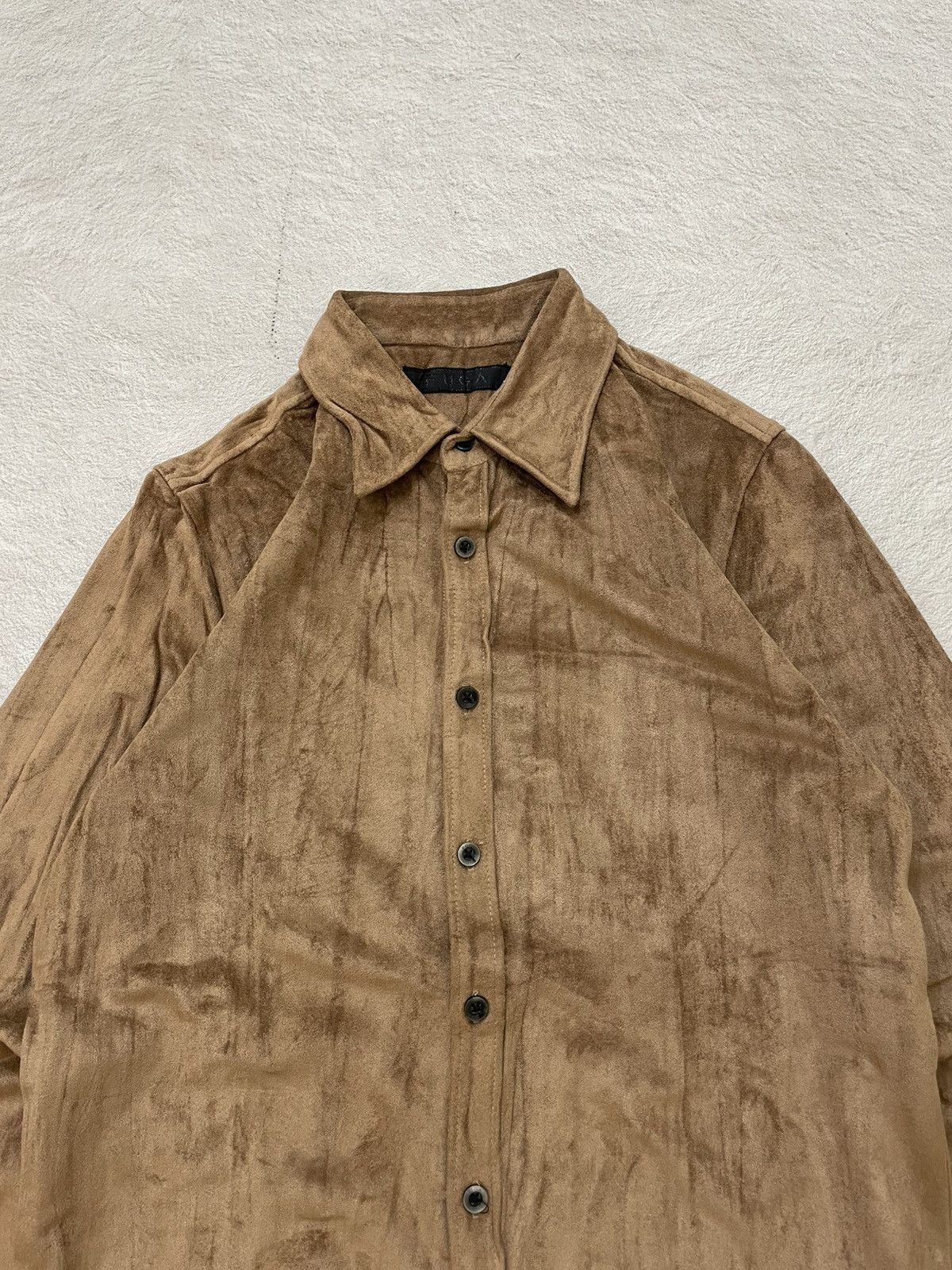 Le Grande Bleu (L.G.B.) 2000s Fuga Brown Velour Shirt Suede Y2K ifsix Hysteric Goa Size US S / EU 44-46 / 1 - 1 Thumbnail