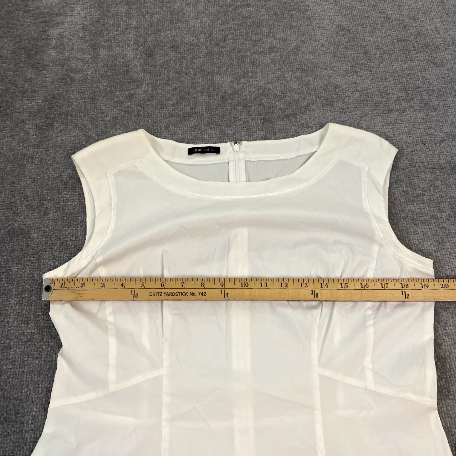 Vintage Lafayette 148 New York Shirt Womens M/L White Back Zip Sleeveless Sheer Lightweight Top Size M / US 6-8 / IT 42-44 - 6 Thumbnail