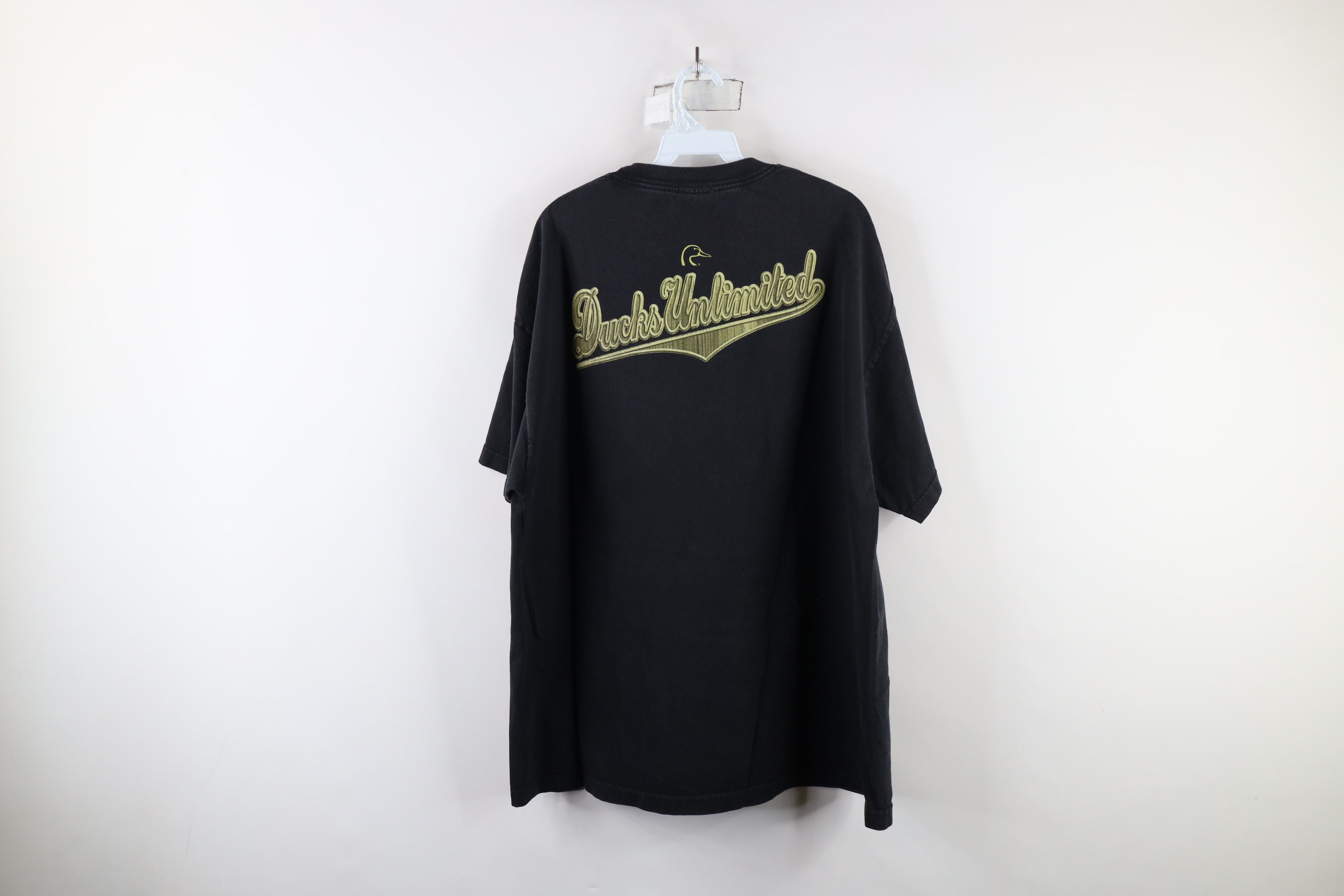 Vintage Vintage 90s Ducks Unlimited Spell Out Script T-Shirt Black Size US XXL / EU 58 / 5 - 11 Thumbnail