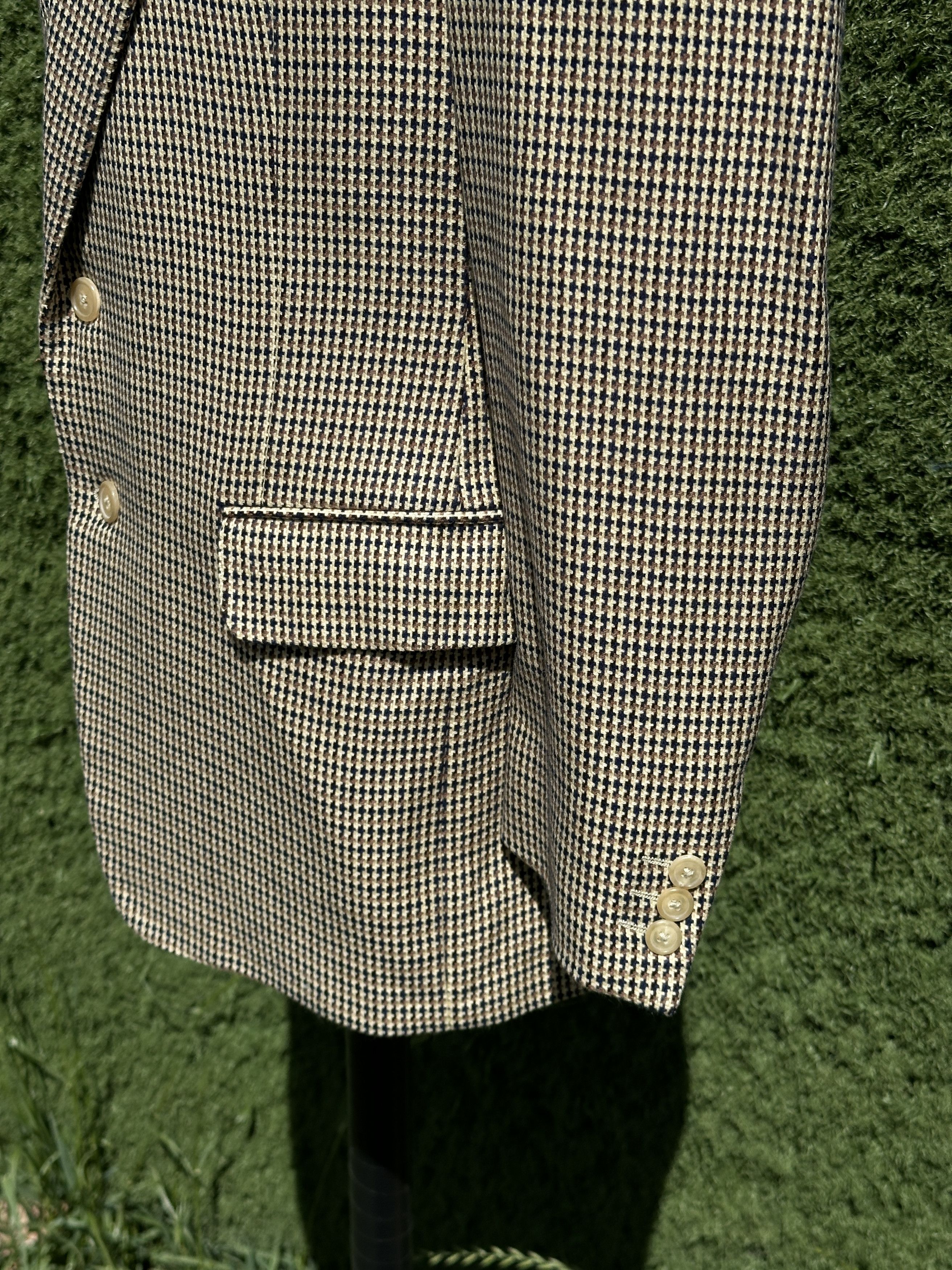 Ermenegildo Zegna Zegna Pure Cashmere Houndstooth Check 2 Button Blazer 50R EU Size 50R - 13 Thumbnail