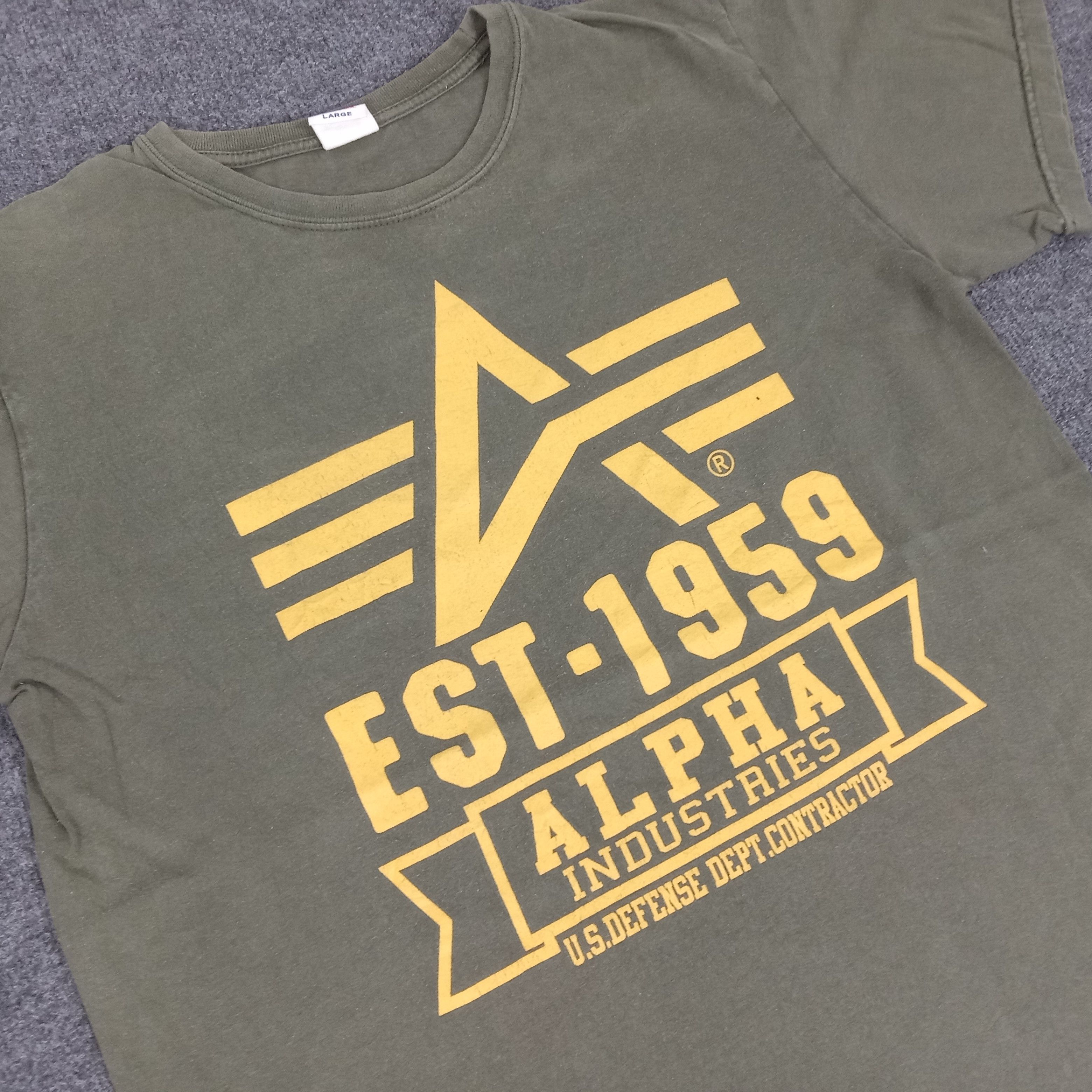 Alpha Industries × Vintage Alpha Industries Military Army Style Tshirt Size US L / EU 52-54 / 3 - 2 Thumbnail