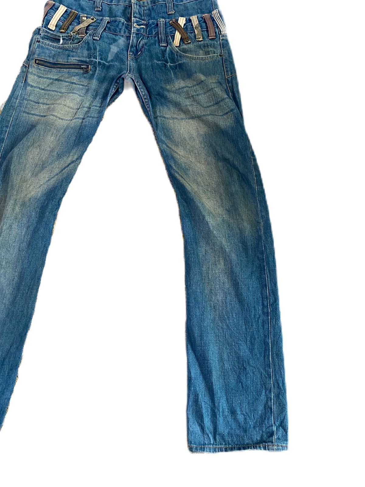 Japanese Brand DOMINATE HANDCRAFTED JEANS DOUBLE WAIST DESIGN RARE Size US 33 - 2 Thumbnail