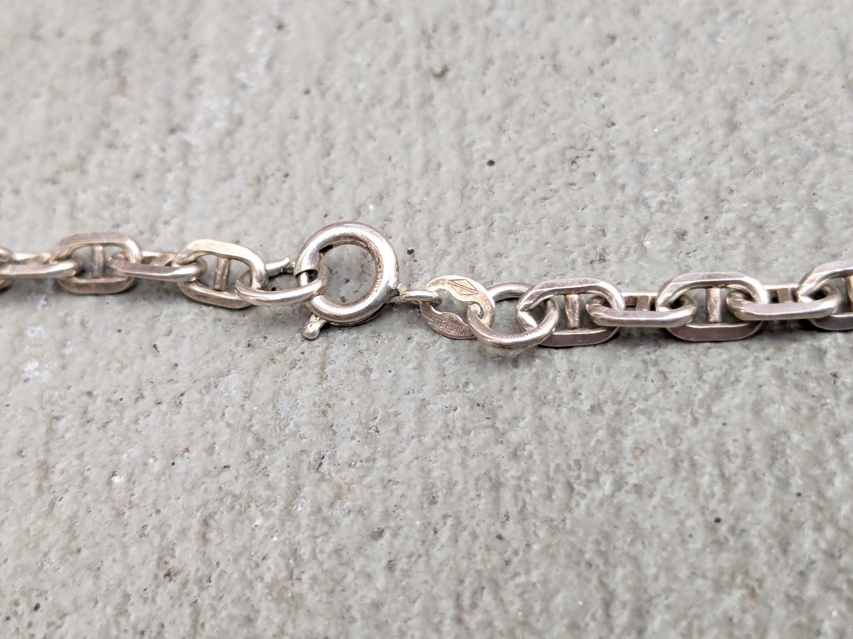 Sterling Silver Vintage Sterling Silver Necklace Mariner Anchor 16" Size ONE SIZE - 12 Thumbnail