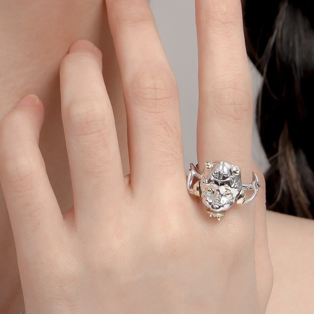 Jewelry Cyberpunk Dark Jewelry Rings Open Chrome Ring (Size 7-13) Size ONE SIZE - 2 Thumbnail