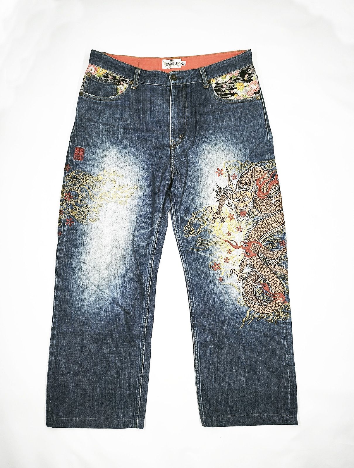 Karakuri Tamashii KARAKURI TAMASHII Dragon Embroidered Jeans size 35 Size US 35 - 1 Thumbnail