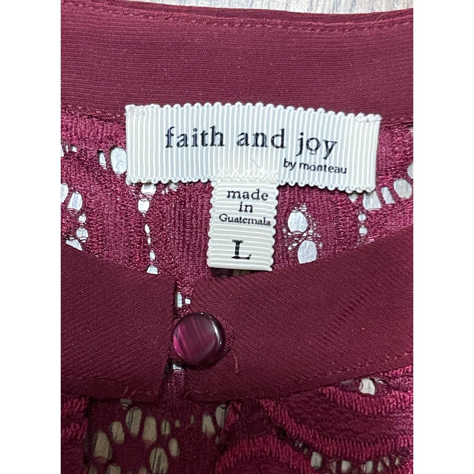 Faded Glory Faded Glory Tank Top Women's Large Maroon Lace Size L / US 10 / IT 46 - 6 Thumbnail