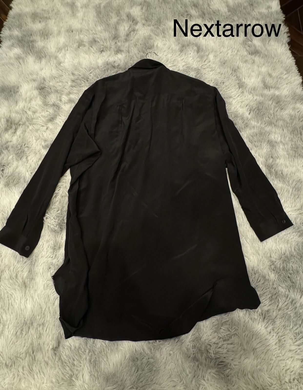 Yohji Yamamoto Yohji Yamamoto Black Girl Portrait Silk Long Shirt 2412- Size US L / EU 52-54 / 3 - 2 Thumbnail