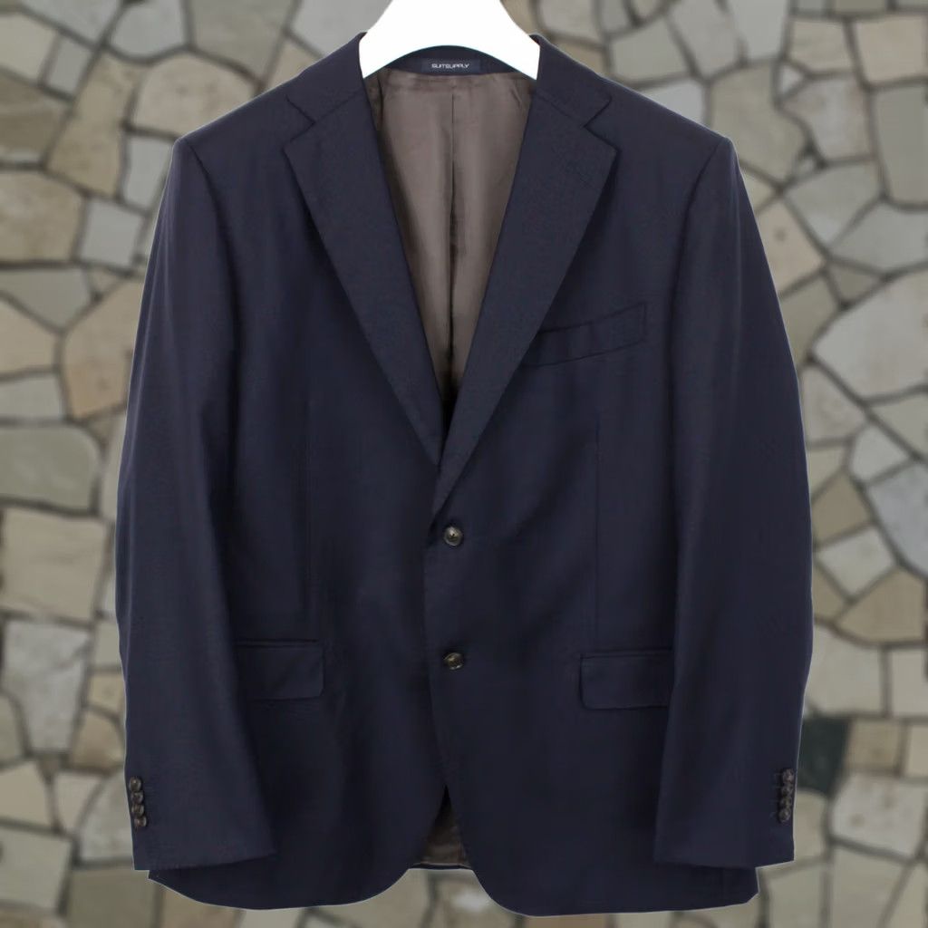 Suitsupply Suitsupply Napoli Single Breasted / Brescia Suit UK 46 / 42 Wool Blue Navy Regular Mens Suit Size 46R - 1 Thumbnail