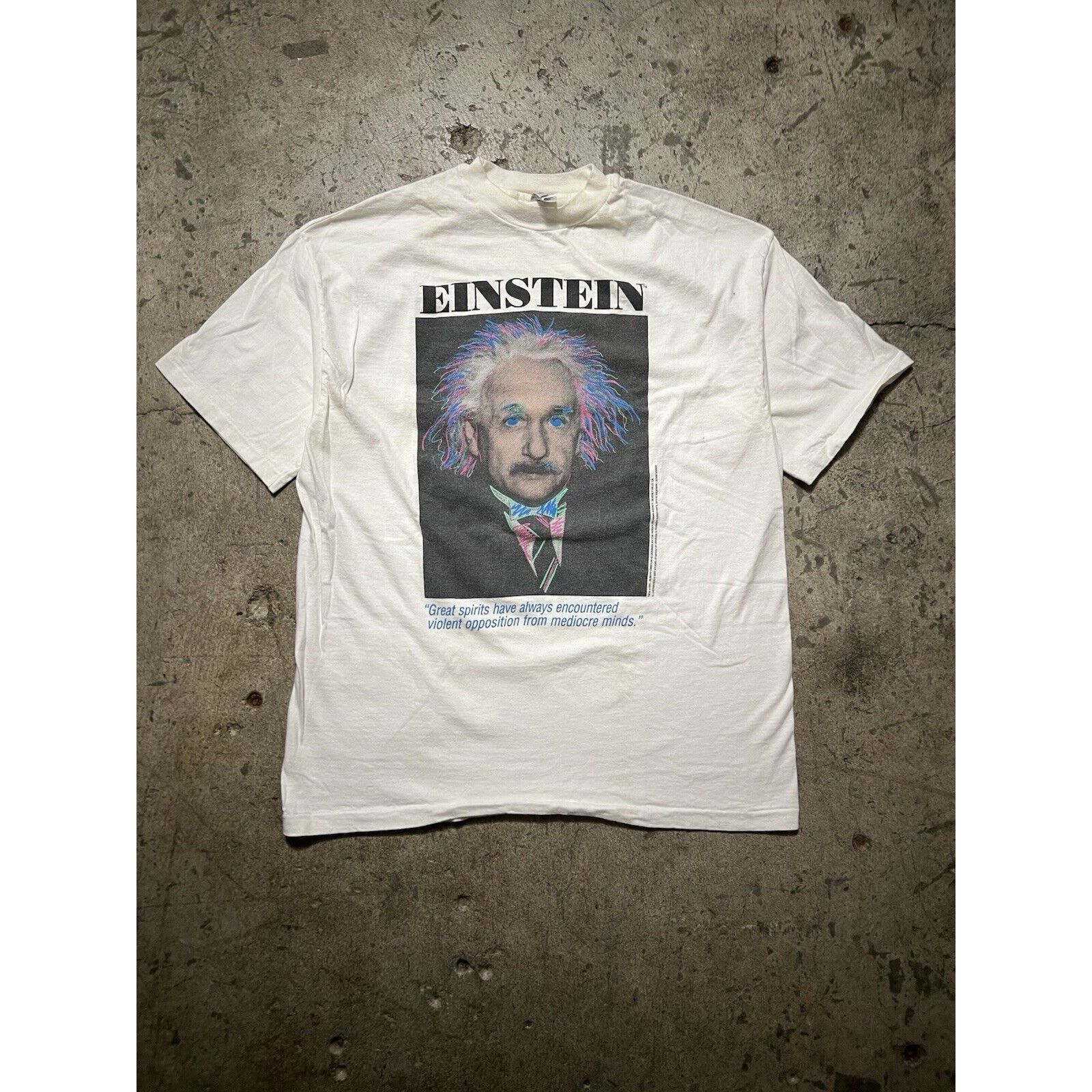 Hanes Vintage 90's Albert Einstein Art Tee T-Shirt Men's Large Size US L / EU 52-54 / 3 - 1 Thumbnail