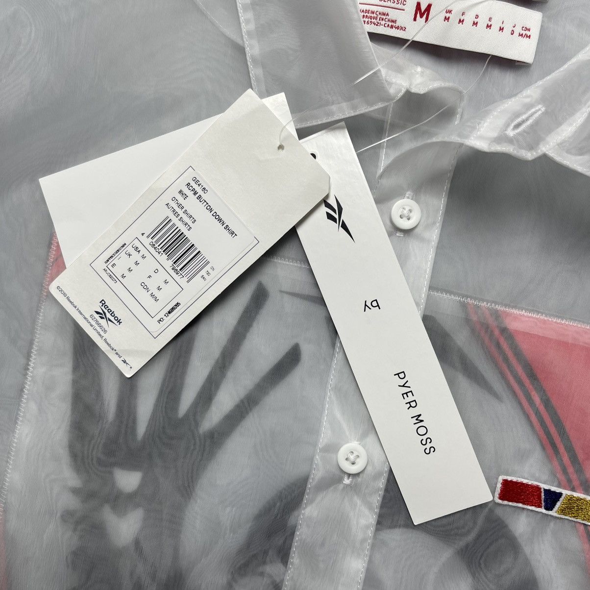 Pyer Moss × Reebok × Vintage PYER MOSS x REEBOK FETCHING BIRD TRANSPARENT SHIRT GE4160 Size M / US 6-8 / IT 42-44 - 6 Thumbnail