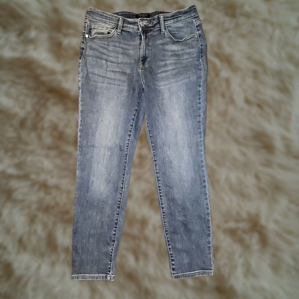 Vintage Judy Blue Mid Rise Slim Ankle Jeans Women's 15/32 Blue Stretch JB82180MD Size 36" / US 14 / IT 50 - 1 Thumbnail