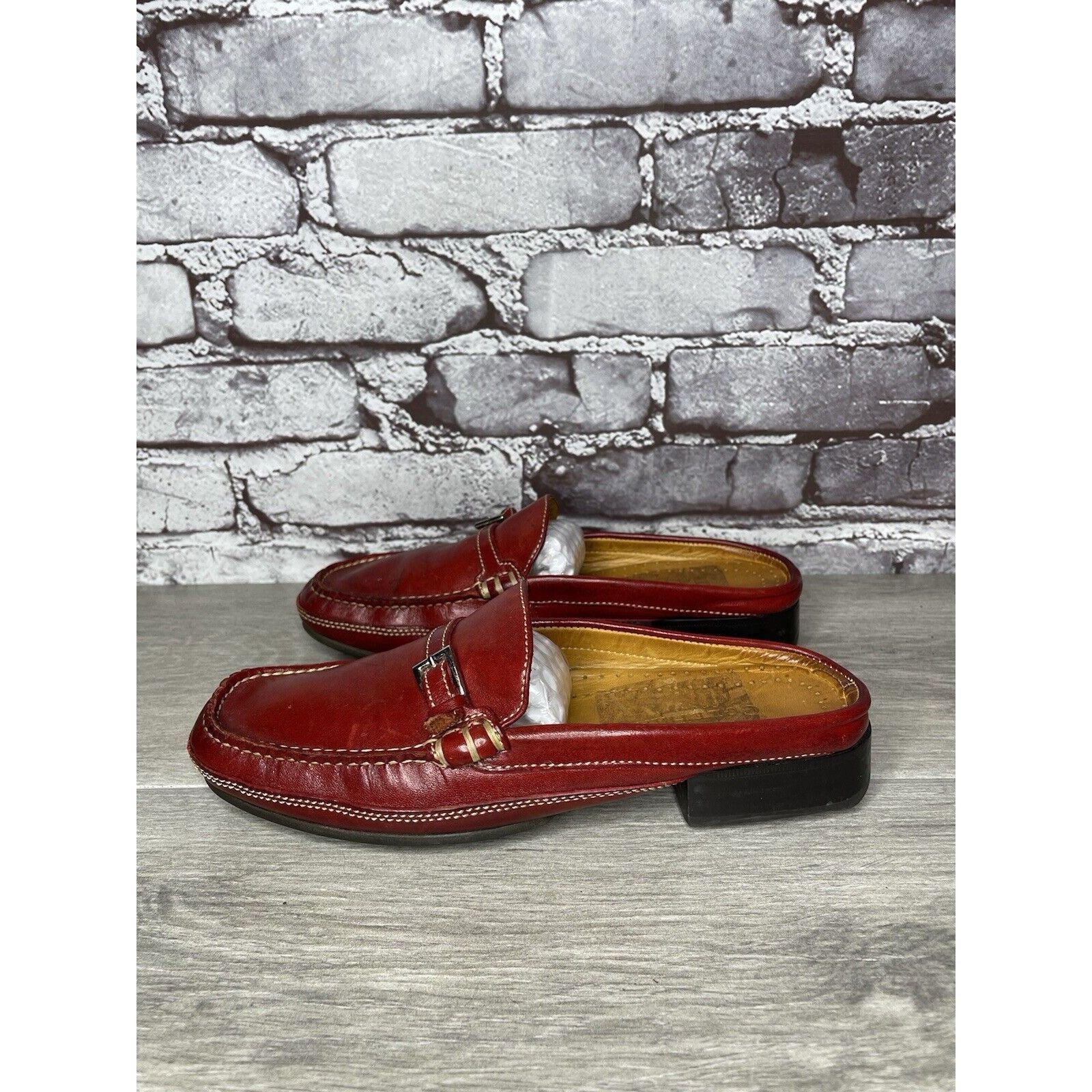Cole Haan Cole Haan Country Red Leather Strap Mules Shoes Women Sz 6.5 Size US 6.5 / IT 36.5 - 20 Thumbnail