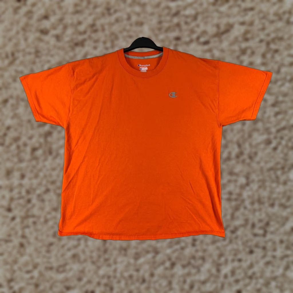 Champion Champion Shirt Men XL Orange Embroidered Logo Short Sleeve Cotton T-Shirt Size US XL / EU 56 / 4 - 1 Thumbnail