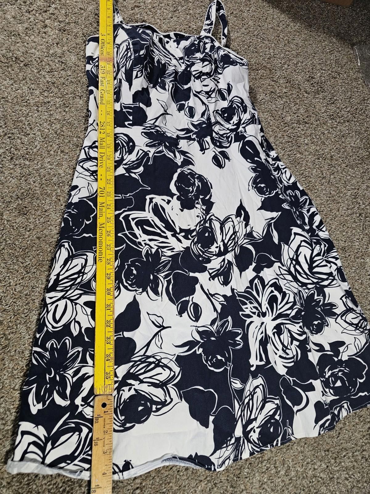 The Unbranded Brand No Brand Blue White Floral Dress 39" Long Size M / US 6-8 / IT 42-44 - 3 Thumbnail