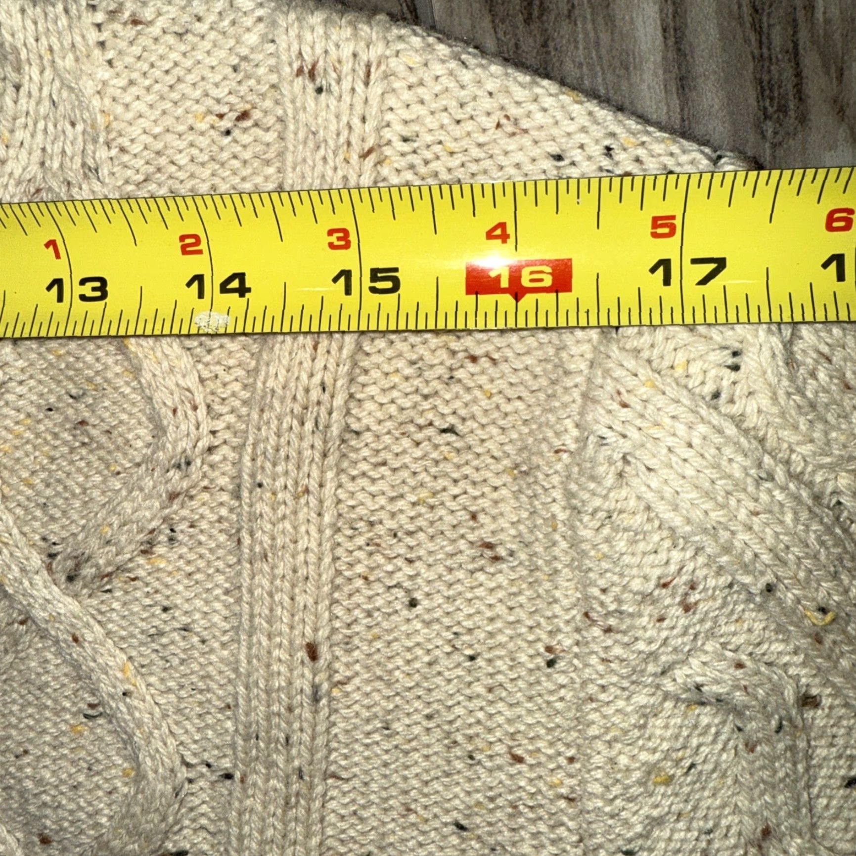 Vintage VINTAGE Field Gear Sweater Men Cable-Knit V-Neck Long Sleeve Beige Speckled Large Pullover Size US L / EU 52-54 / 3 - 7 Thumbnail