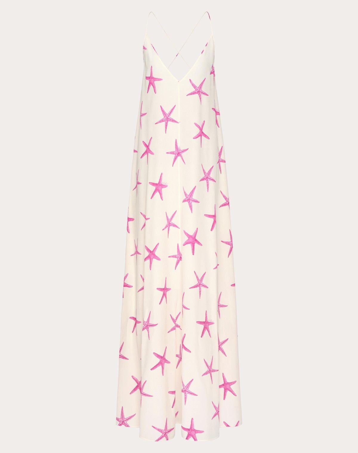 Valentino o1s1wg110525 Crepe De Chine Starfish Dress in Multicolor Size M / US 6-8 / IT 42-44 - 1 Thumbnail