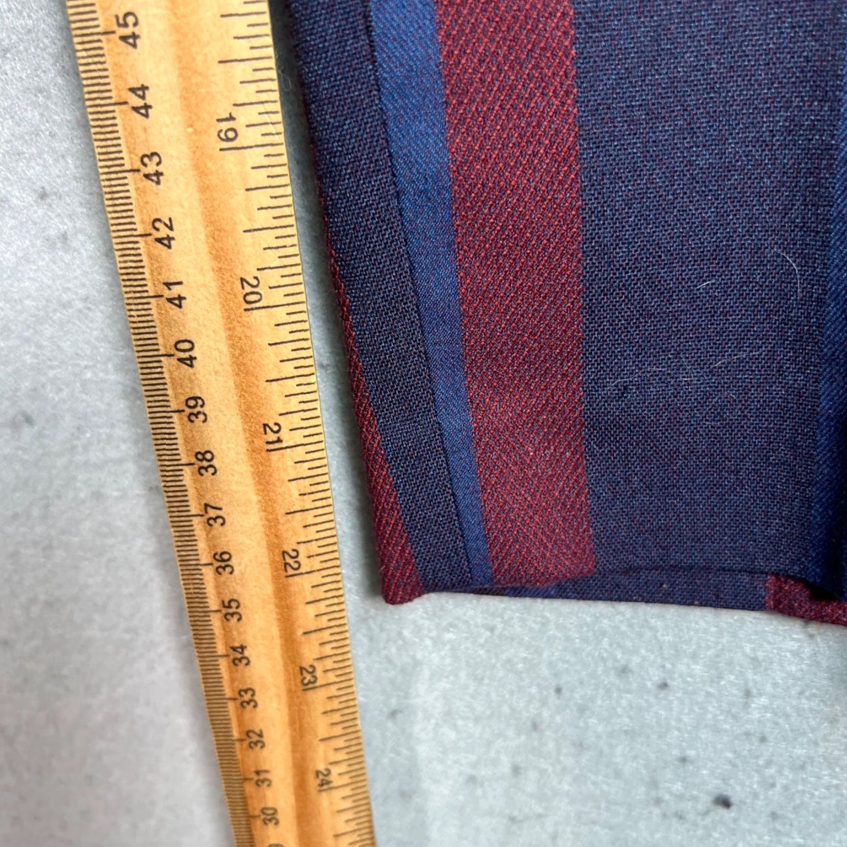 Asos ASOS Mens Cropped Blue Maroon Red Striped Trousers Size 30 Tapered Leg Pants Size US 30 / EU 46 - 7 Thumbnail