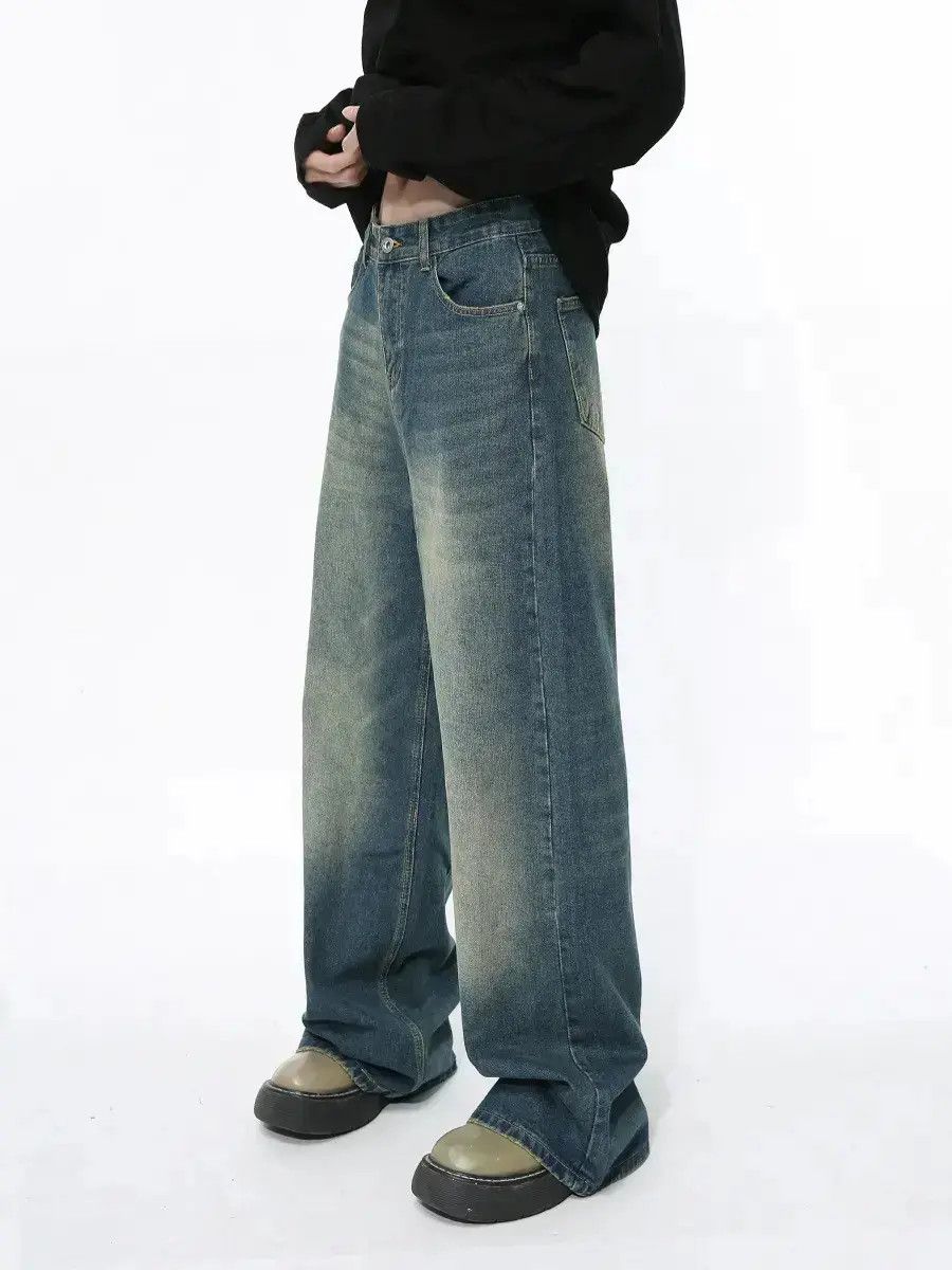 Japanese Brand Retro high street blue wide leg jeans Size US 32 / EU 48 - 1 Thumbnail