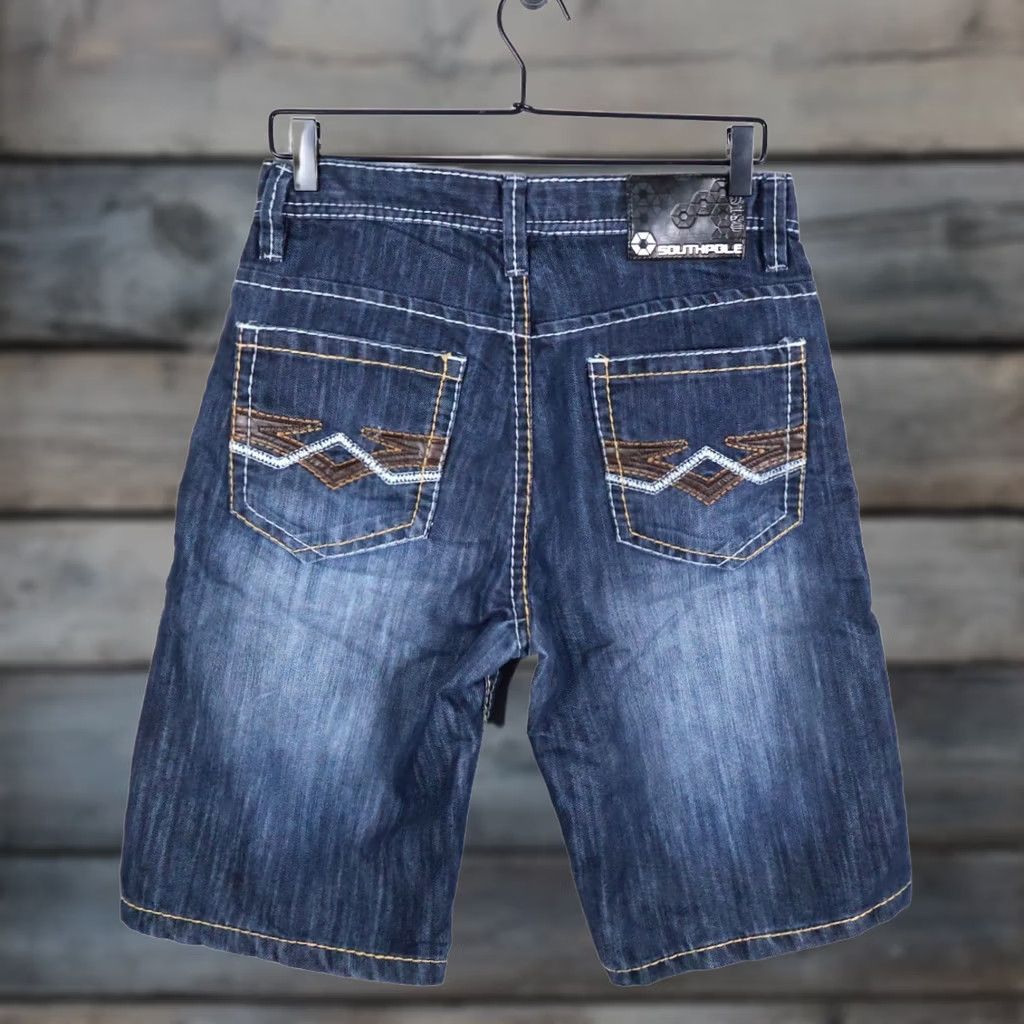 Southpole Southpole Denim Bermuda Shorts Men 30 x 12 Dark Blue Embroidered 5180 Vintage Size US 30 / EU 46 - 1 Thumbnail