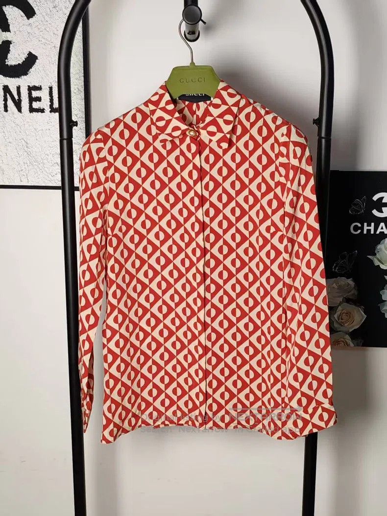 Gucci Gucci Mulberry silk shirt Size US XXS / EU 40 - 1 Thumbnail