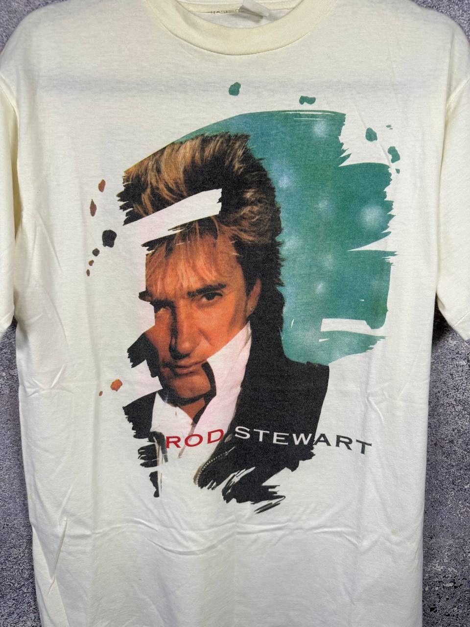 Band Tees 90's Vintage 1991 Rod Stewart Vagabond Heart Tour Tee Medium Size US M / EU 48-50 / 2 - 6 Thumbnail