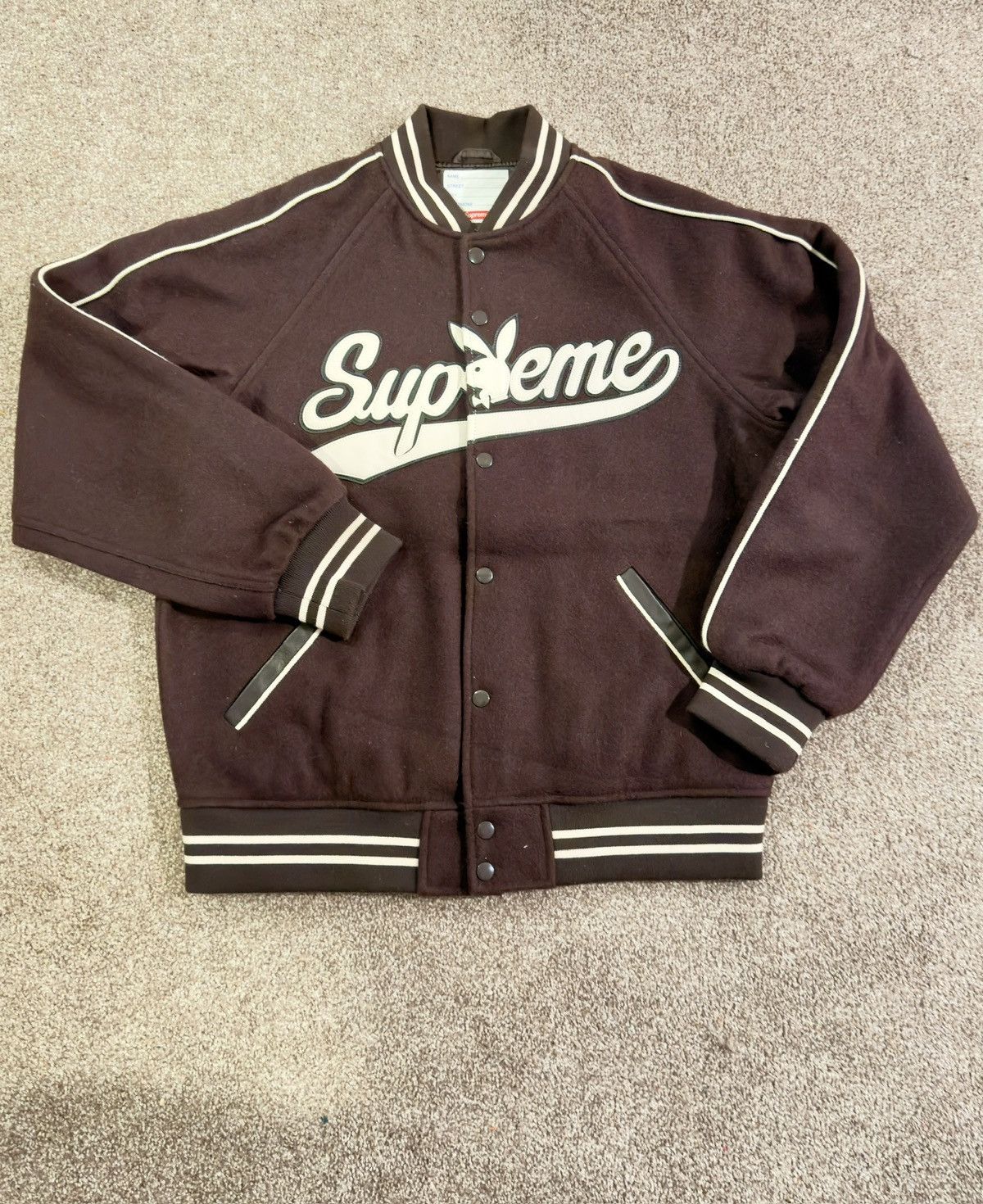 Playboy × Supreme Supreme Playboy Wool Varsity Jacket Size US M / EU 48-50 / 2 - 8 Thumbnail