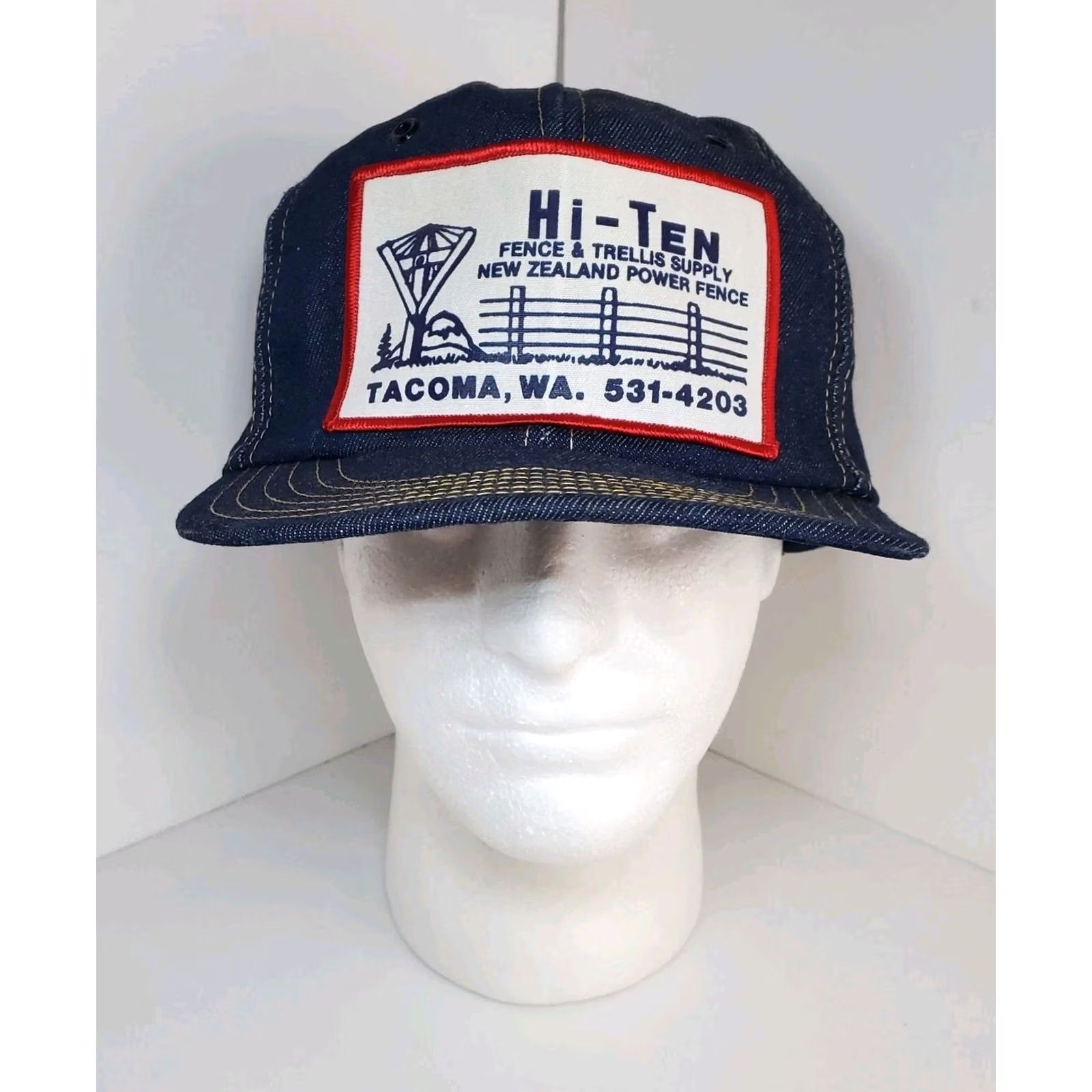Vintage VINTAGE pro fit Trucker Hat Men One Size Denim Blue Adjustable 80s Farm Supply Tacoma WA USA Size ONE SIZE - 2 Thumbnail