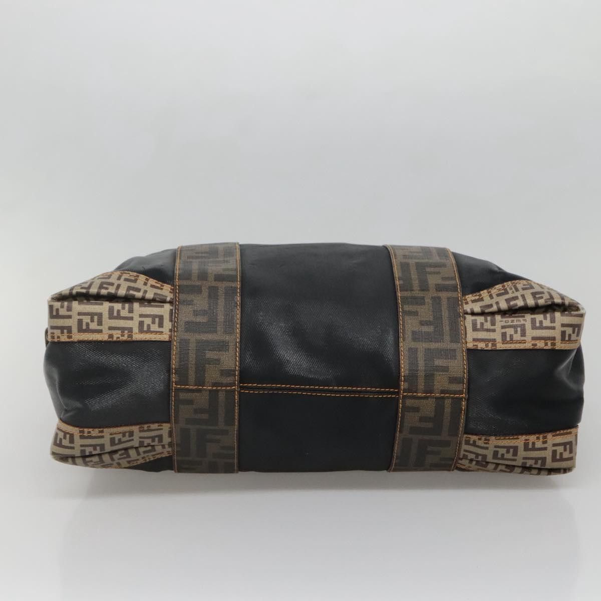 Fendi FENDI Zucchino Hand Bag Coated Canvas Pvc Black Gold Size ONE SIZE - 9 Thumbnail