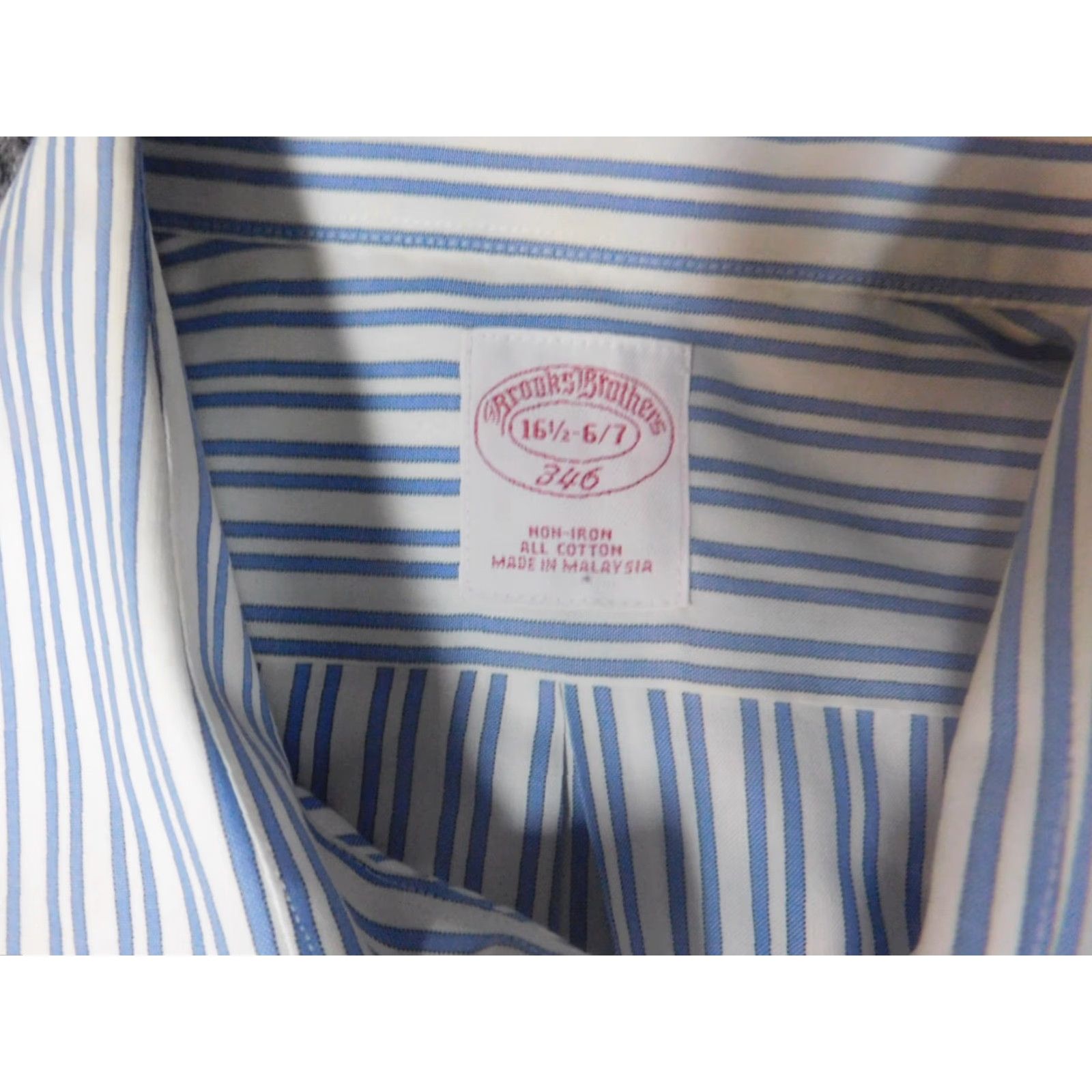 Brooks Brothers Brooks Brothers Mens Shirt 16.5 Blue Striped Button Up Classic Casual Dress Shirt Regular Long Sleeve Mens Size US XL / EU 56 / 4 - 5 Thumbnail