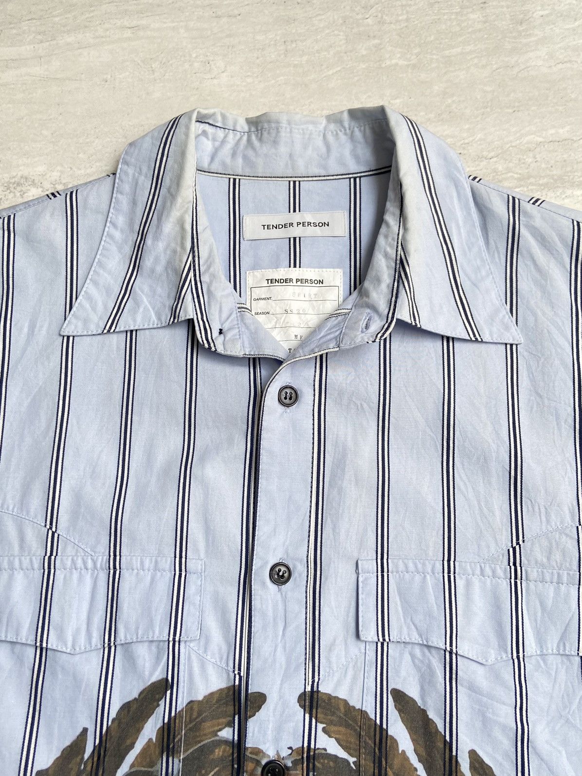 Designer × Japanese Brand TENDER PERSON Blue Striped Shirt Size US M / EU 48-50 / 2 - 9 Thumbnail