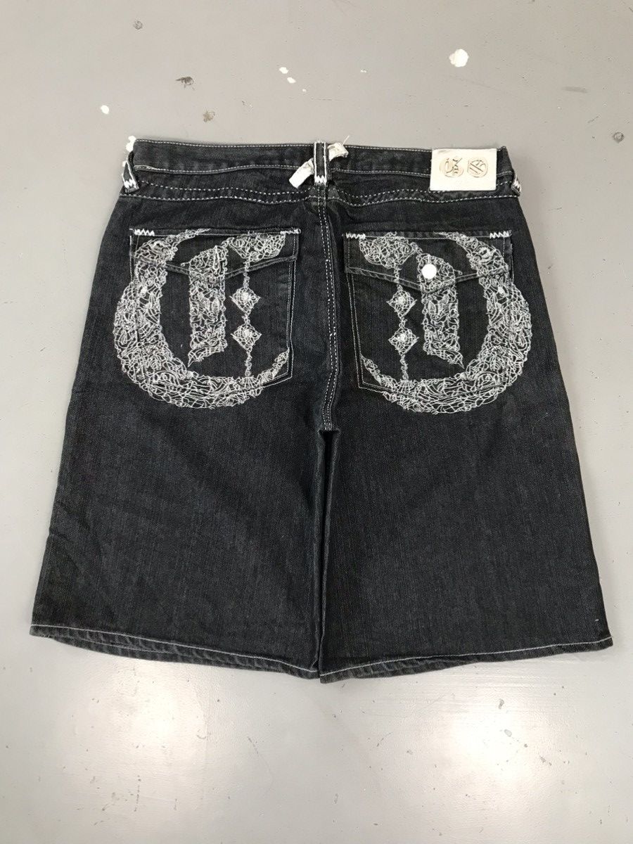 JNCO × Southpole × Vintage Crazy vintage embroidered gao denim jort Size US 40 / EU 56 - 2 Thumbnail