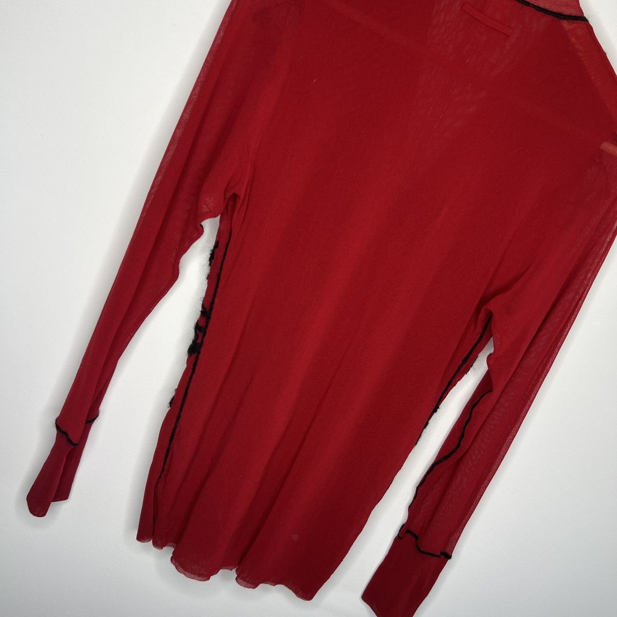 Jean Paul Gaultier Jean Paul Gaultier JPG Soleil Red Cardigan Vintage Mesh Top Size M / US 6-8 / IT 42-44 - 9 Thumbnail