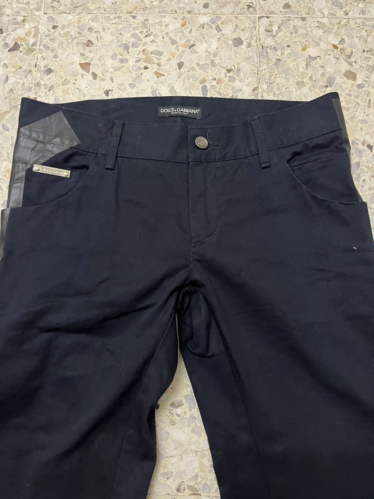 Dolce & Gabbana D&G 14 Gold Black with PVC Side Stripe Pants – Rare Italian Size US 32 / EU 48 - 5 Thumbnail