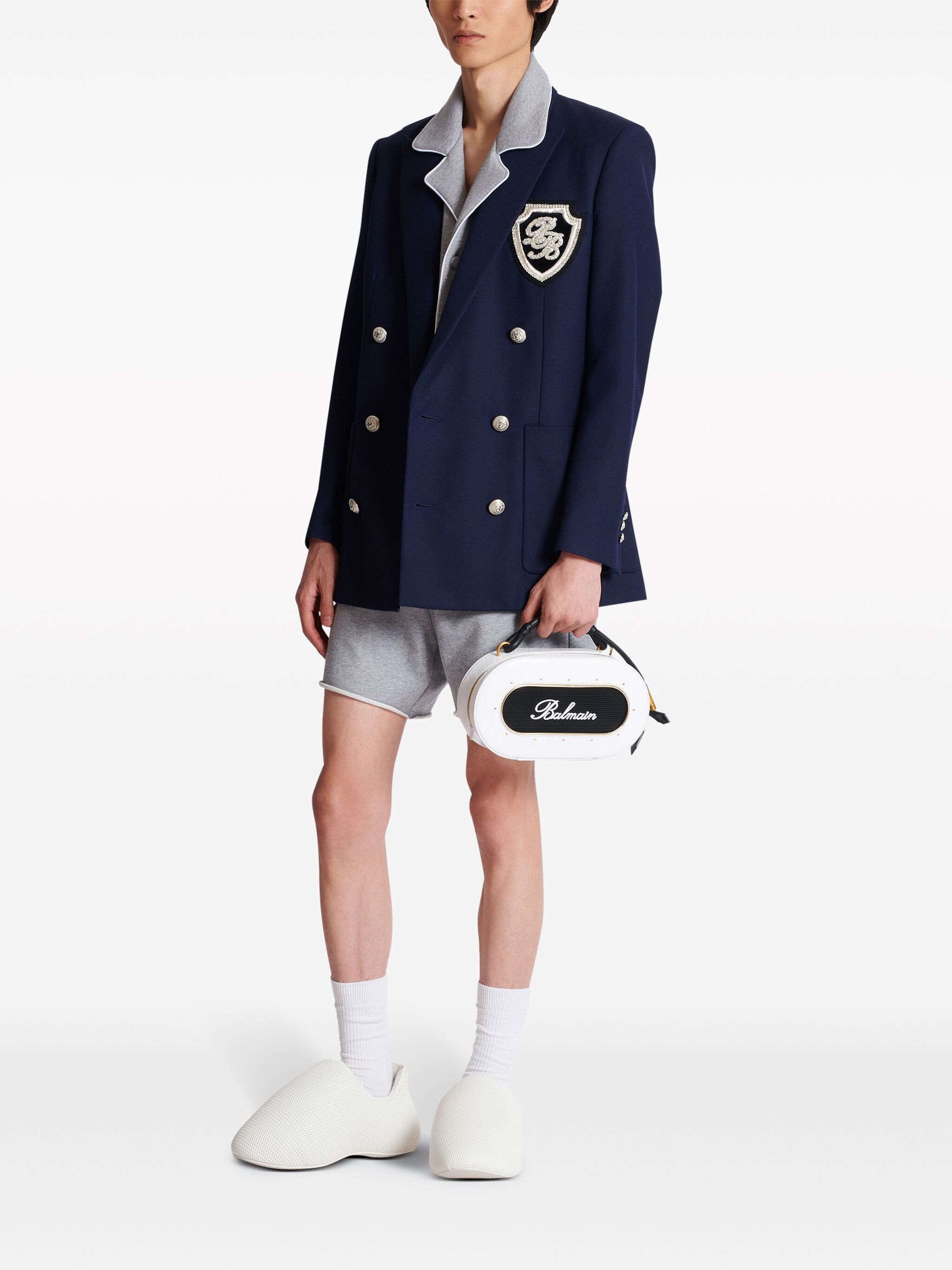 Balmain o1s1wg110125 Monogram Blazer in Blue Size US S / EU 44-46 / 1 - 2 Thumbnail
