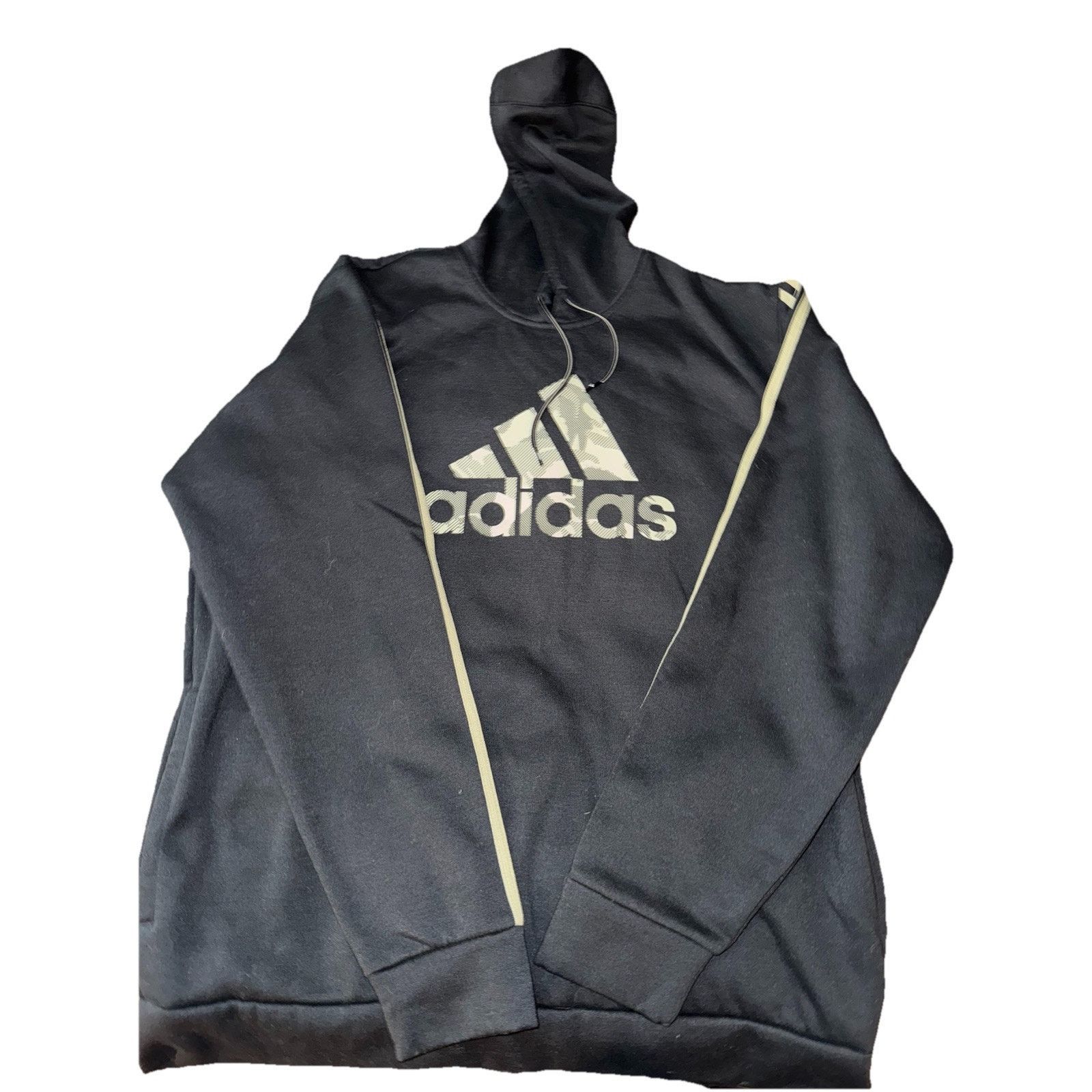 Adidas Adidas Black Mens Sz XL Hoodie Sweatshirt w/ Pockets H39888 Size US XL / EU 56 / 4 - 3 Thumbnail