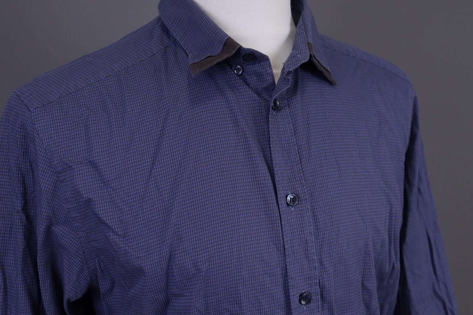 Designer Men Versace Collection Trend Blue Button Up Shirt Size 44 Size US M / EU 48-50 / 2 - 7 Thumbnail