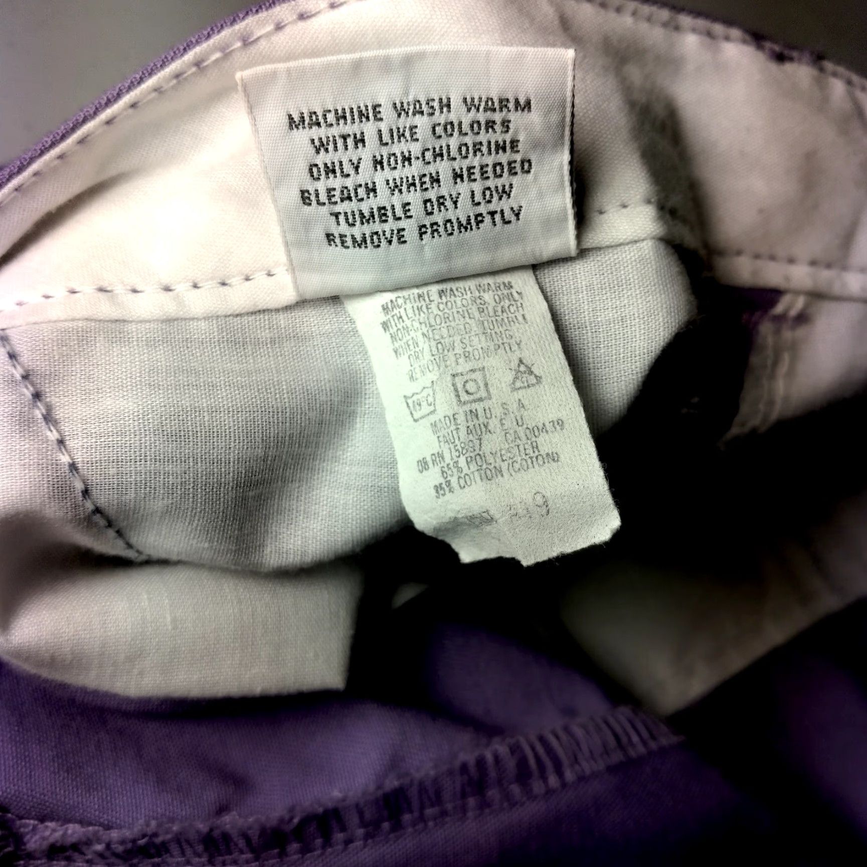 Vintage VINTAGE Garan by Marita Pants Women 14 Purple Lilac Twill Pleated Chino Casual Straight Slim Size 36" / US 14 / IT 50 - 5 Thumbnail